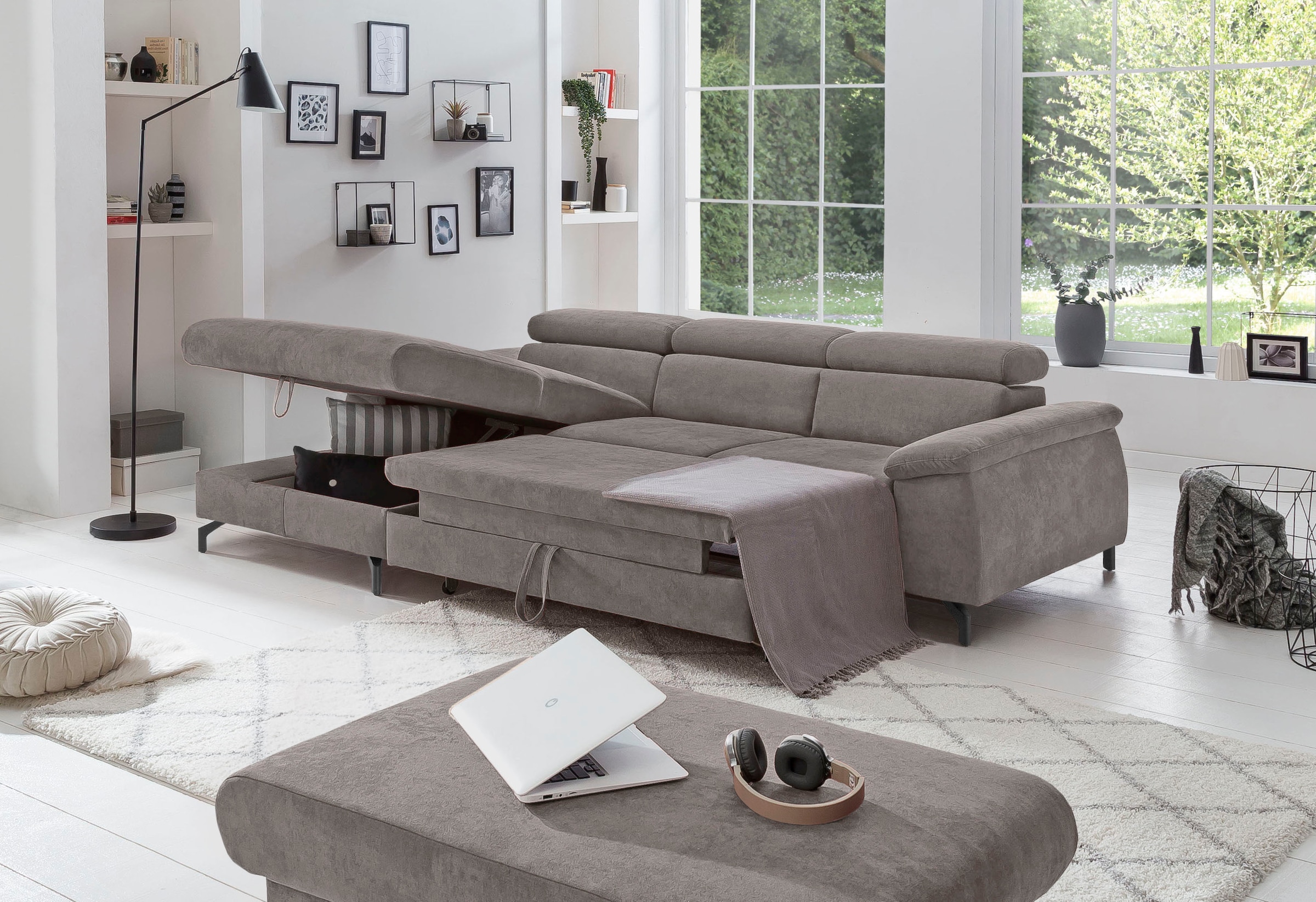 COTTA Ecksofa »Kitty L-Form«, inkl. Kopfteilverstellung, optional mit Bettfunktion u. Bettkasten