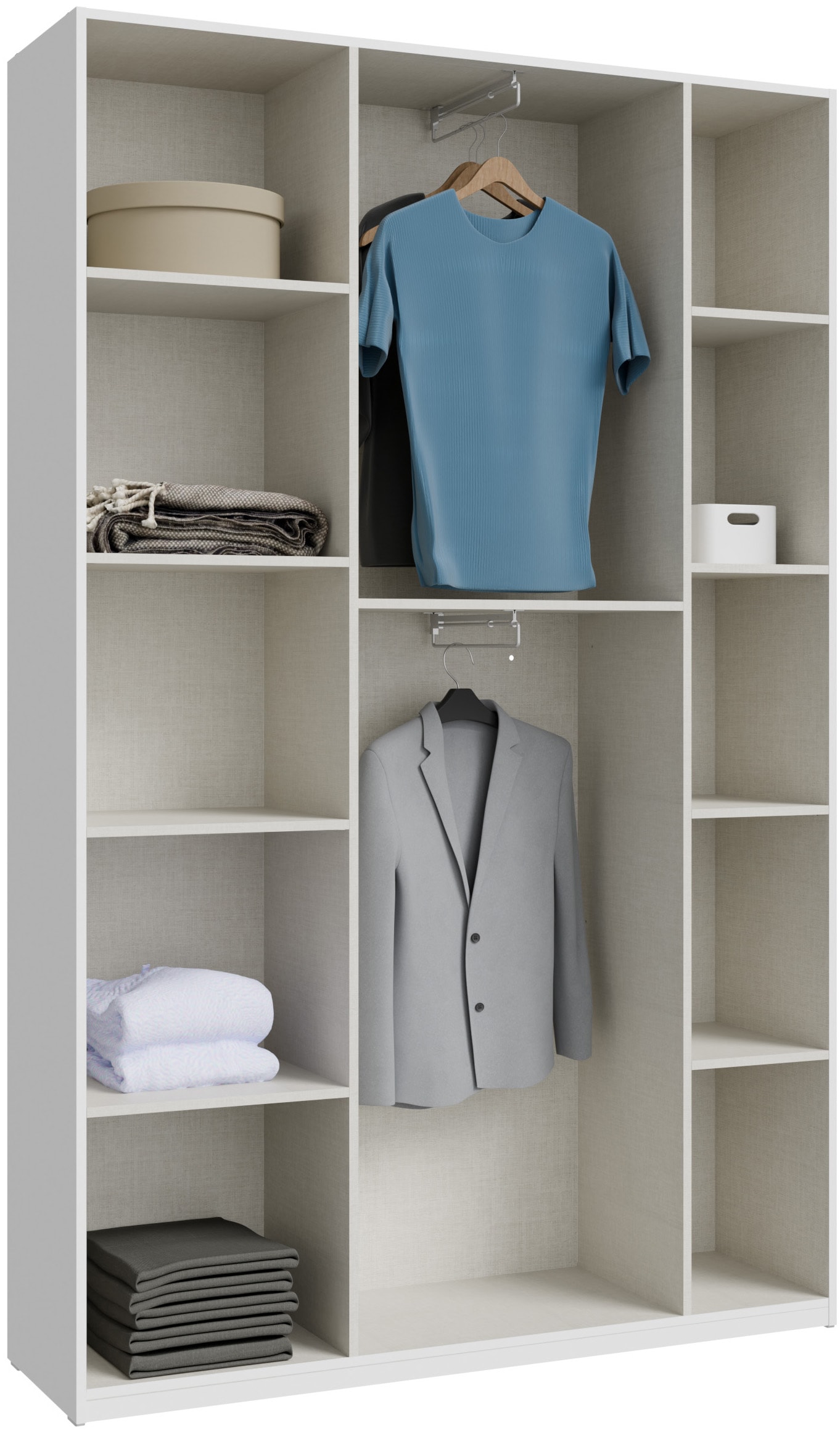 FORTE Kleiderschrank B/H/T 133,2/210,5/42 cm, stehende Montage