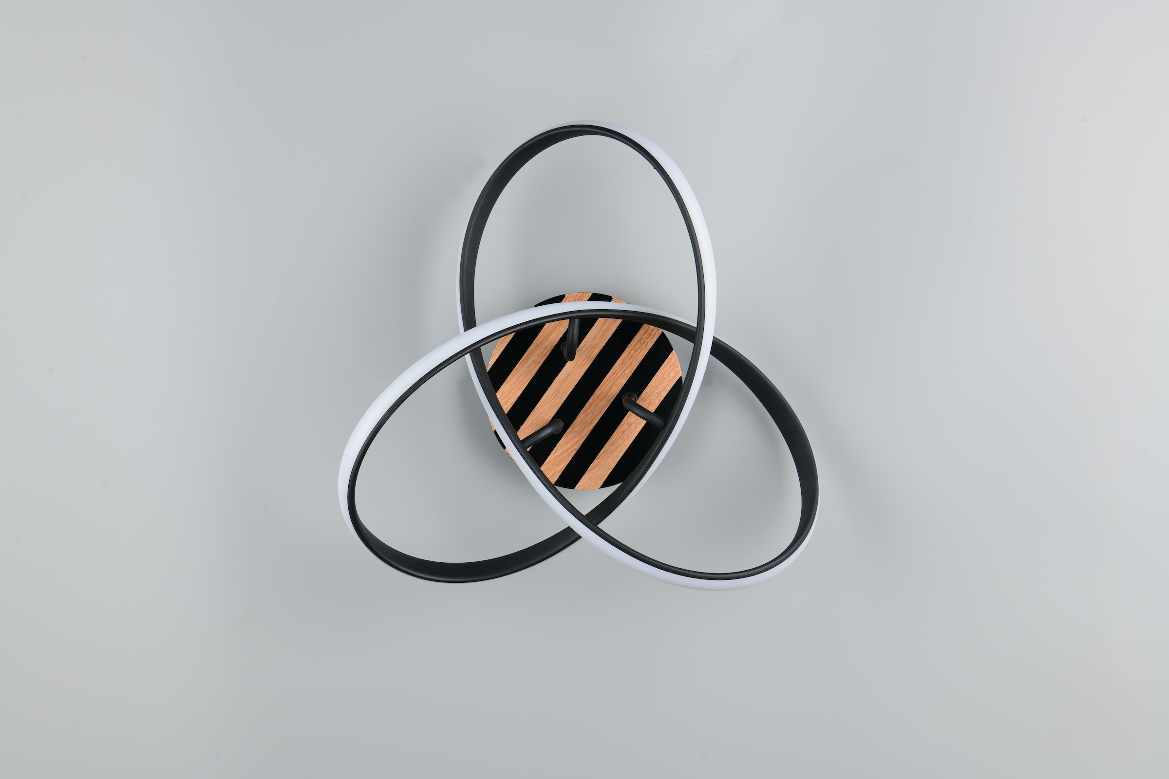 OTTO home LED Deckenleuchte »Ullii, Deckenlampe warmweiß 3000K 15W, Print Holzoptik Streifen« LED-Board 1 Stk. Warmweiß als Wandleuchte oder Deckenleuchte, LED 1800 Lumen, Ø 40cm Wohnzimmer