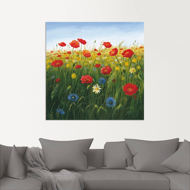 Artland Wandbild »Mohnblumen Landschaft I«, Blumenwiese, (1 St.), als  Alubild, Leinwandbild, Wandaufkleber oder Poster in versch. Größen auf  Rechnung kaufen