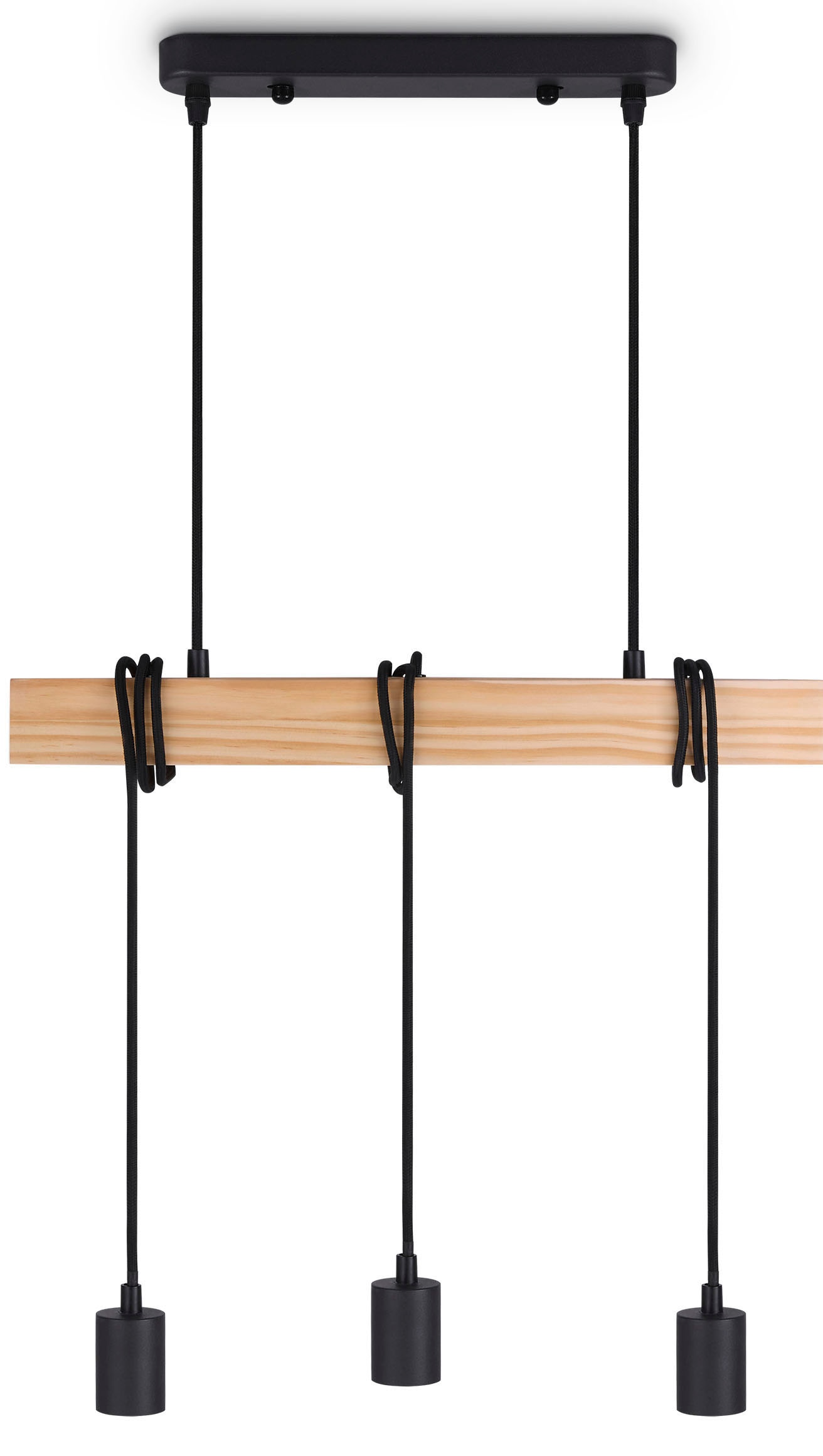 Paco Home Pendelleuchte »SINA« E27 LED Pendellampe  Hängeleuchte Wohnzimmer Esszimmer Vintage Holz 3x E27