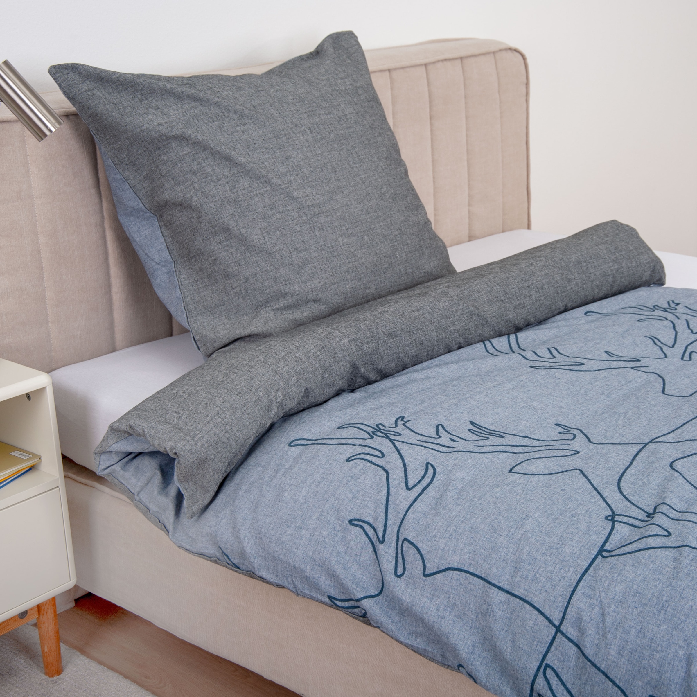 TOM TAILOR HOME Wendebettwäsche »Lennart in Gr. 135x200, 155x220 oder 200x200 cm, ideal für Weihnachten« 2 Stk. Flanell kuschelig warm im Winter, Weihnachtsbettwäsche aus Baumwolle