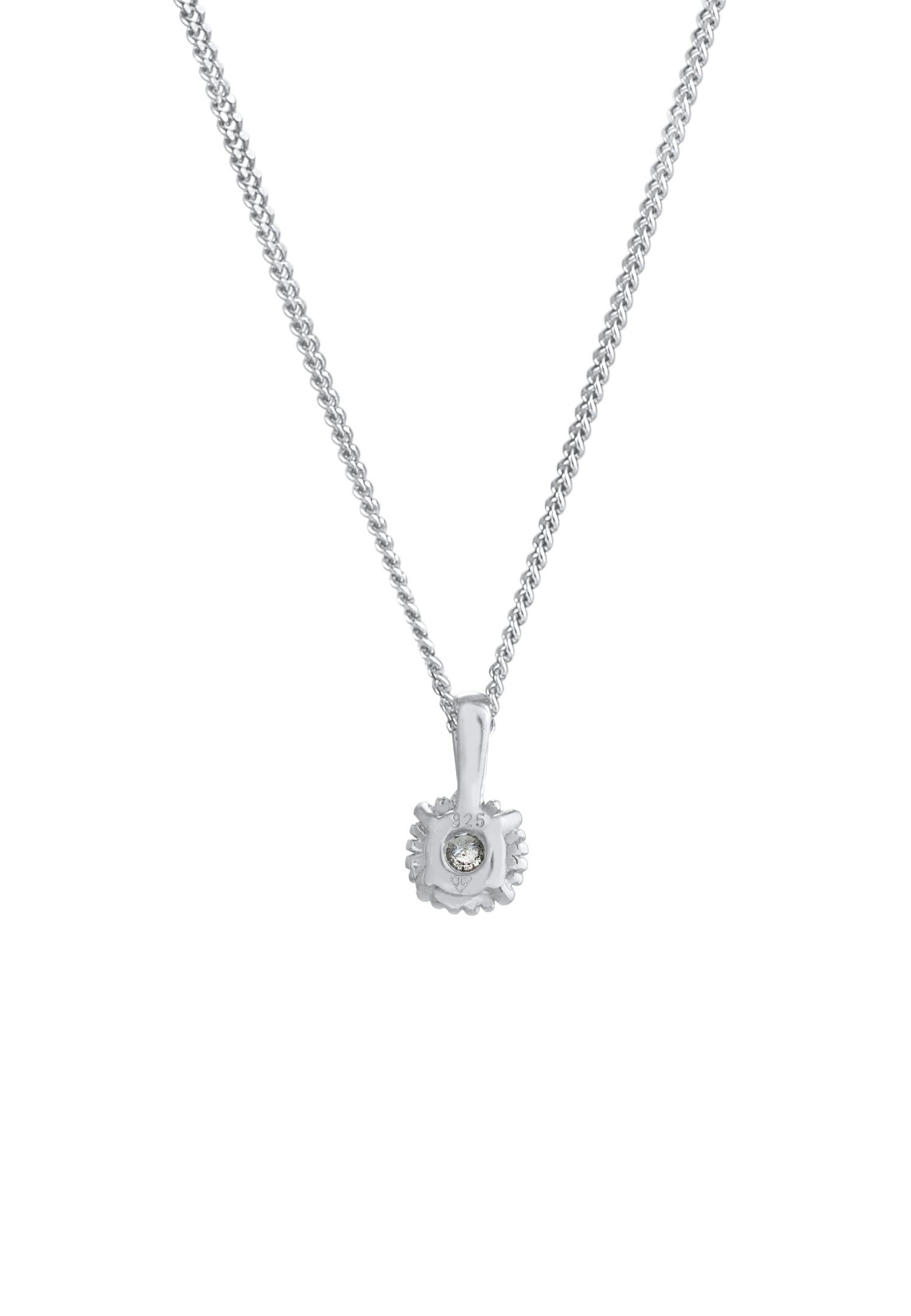 Elli DIAMONDS Silberkette »Halskette Solitär Diamant Salz Pfeffer (0.11 ct.) 925 Silber«