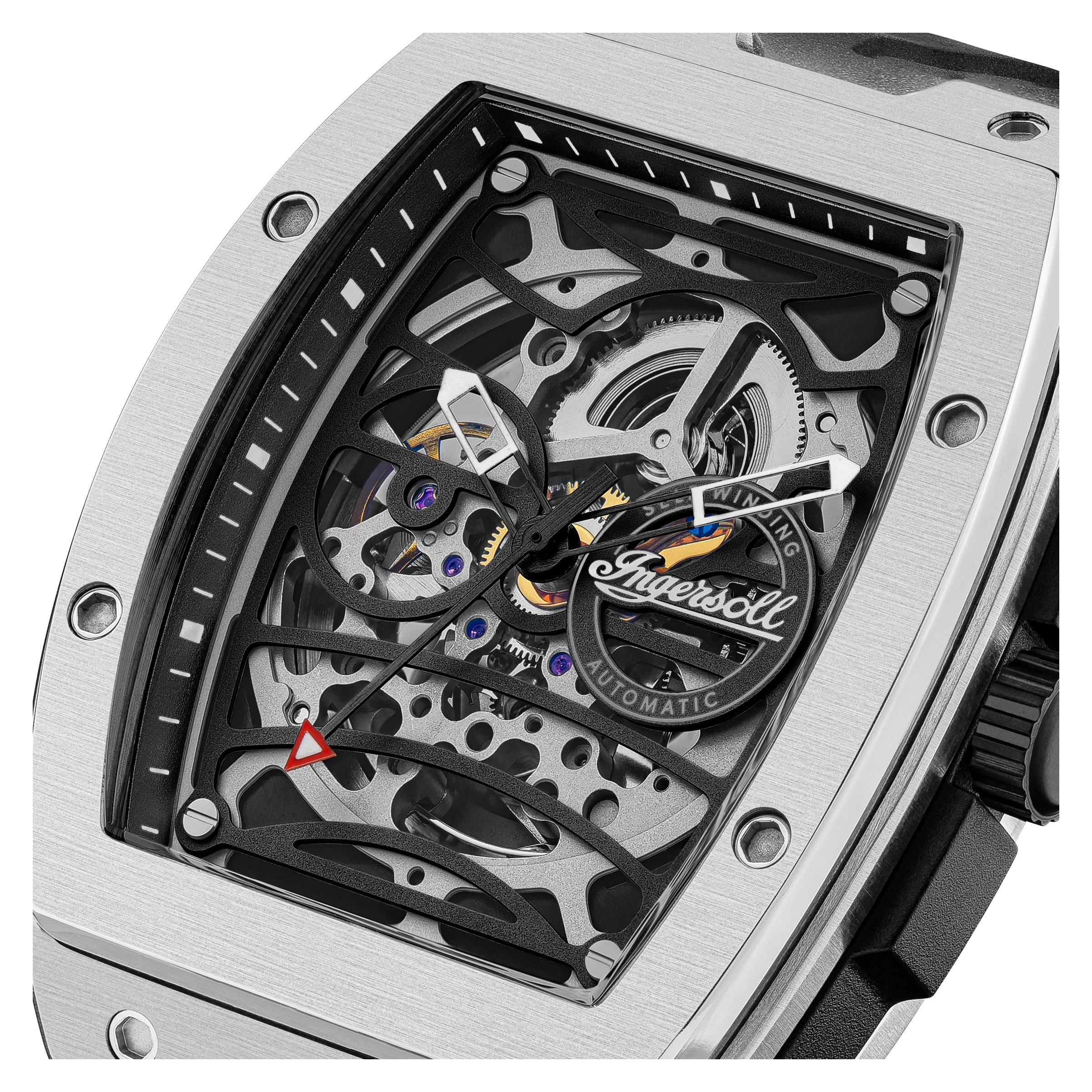 Ingersoll Automatikuhr »The Challenger« Armbanduhr, Herrenuhr, Mechanische Uhr, Silikonarmband, analog