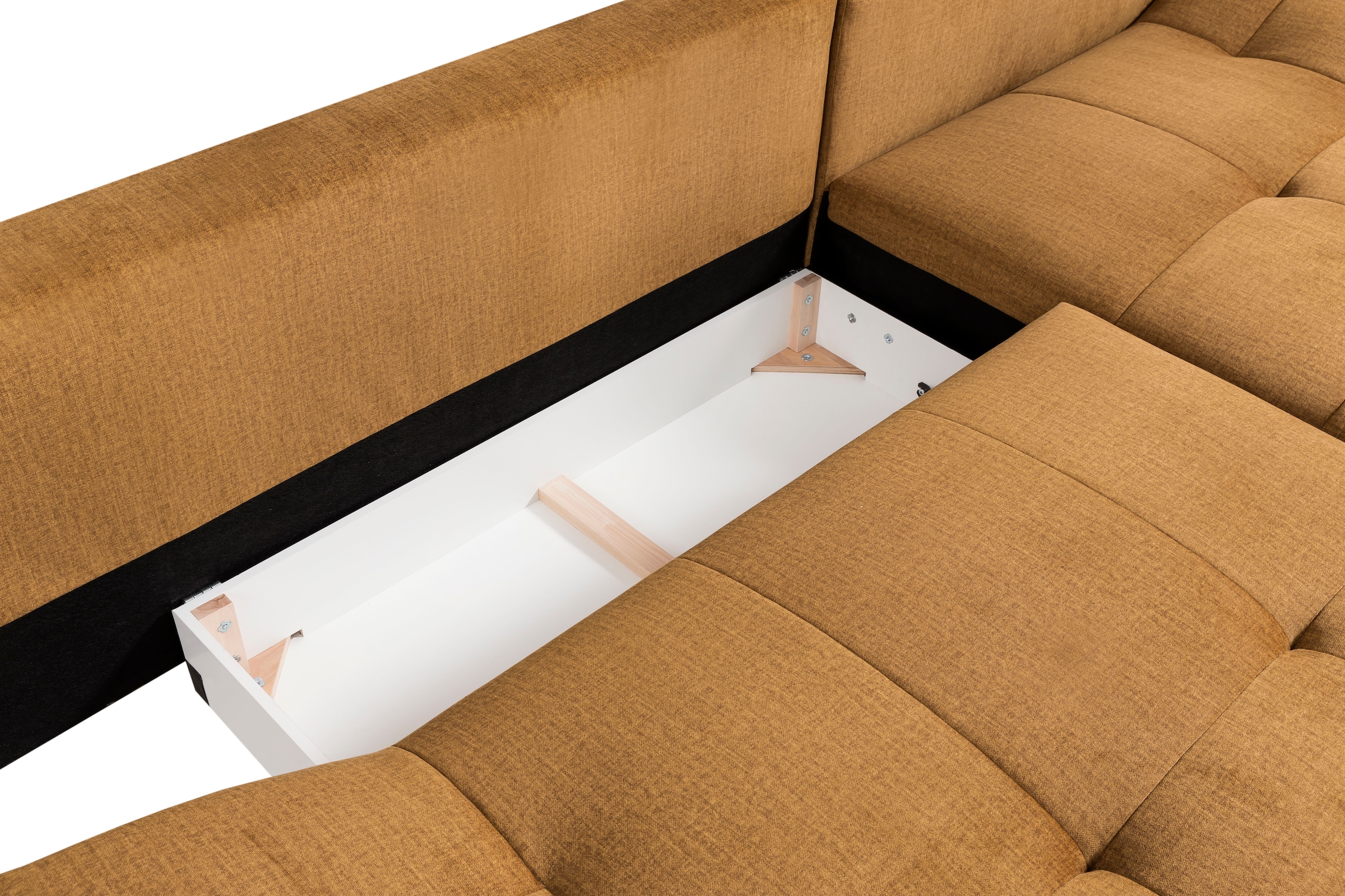 exxpo - sofa fashion Ecksofa »Olmedo, extravagantes Design und toller Sitzkomfort, L-Form«, inklusive Bettfunktion, Bettkasten und Rückenkissen