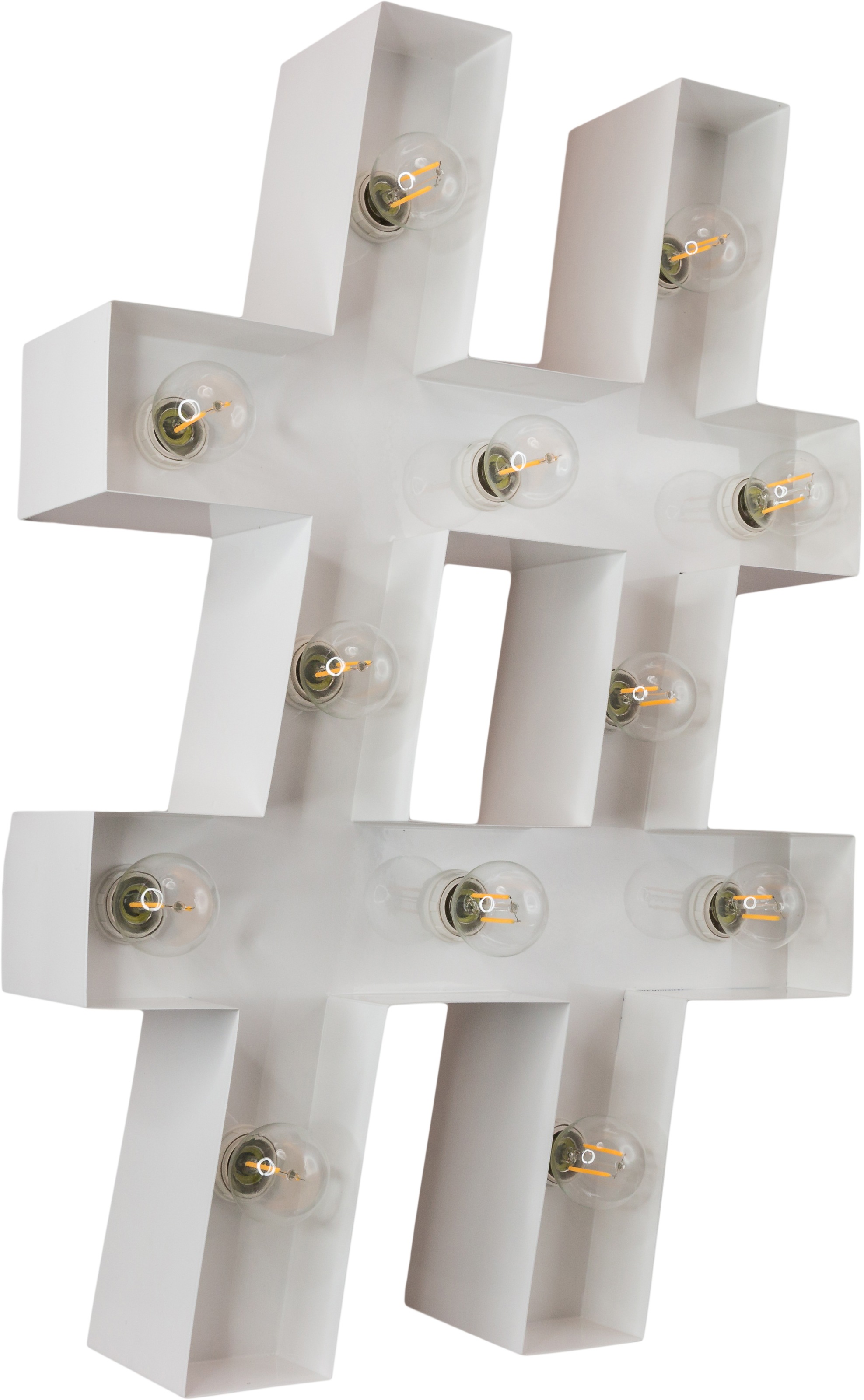 MARQUEE LIGHTS LED Dekolicht »Hashtag«, 12 flammig, Leuchtmittel E14 | ohne Leuchtmittel, Wandlampe, Tischlampe Hashtag 12 Leuchtmittel E14 (exkl) - 42X61 cm