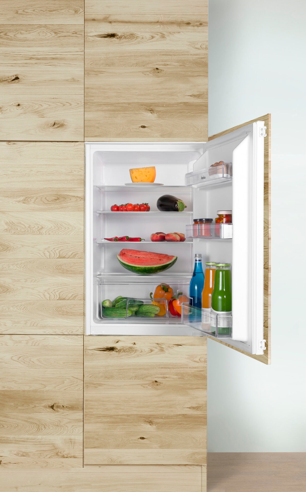 Amica Einbaukühlschrank »EVKS 16172/1«, Schlepptür-Technik