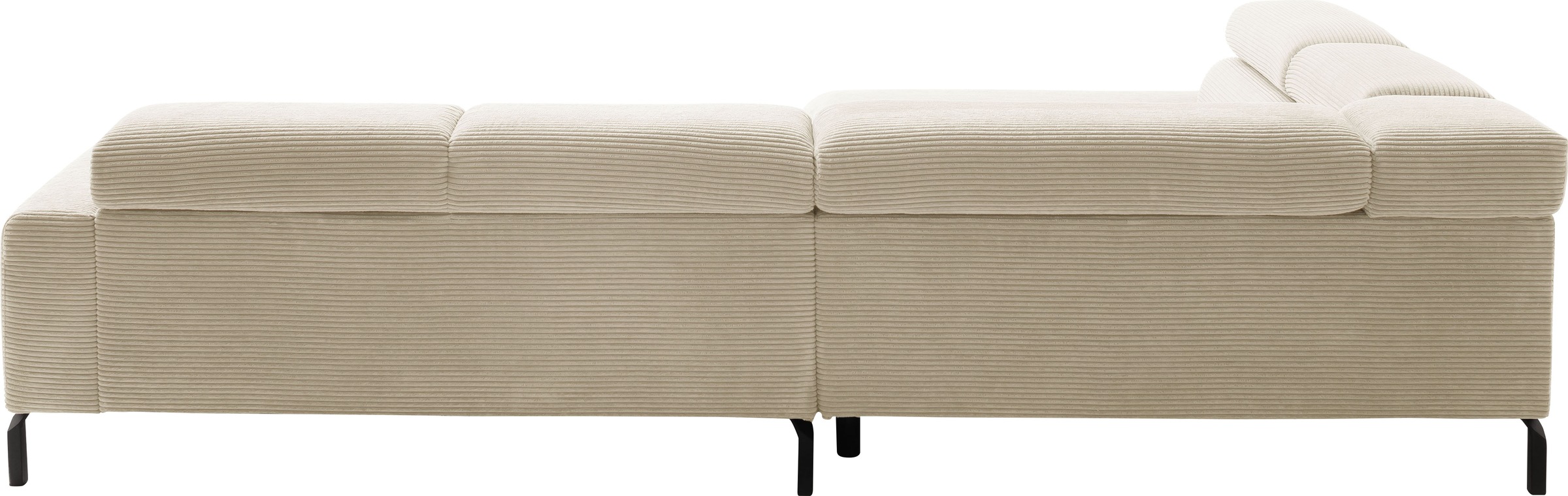 Places of Style Ecksofa »Antonelli, L-Form, inkl. Kopfteilverstellung, Breite 312 cm«, mit elektrischer Sitztiefenverstellung, in Cord, natur