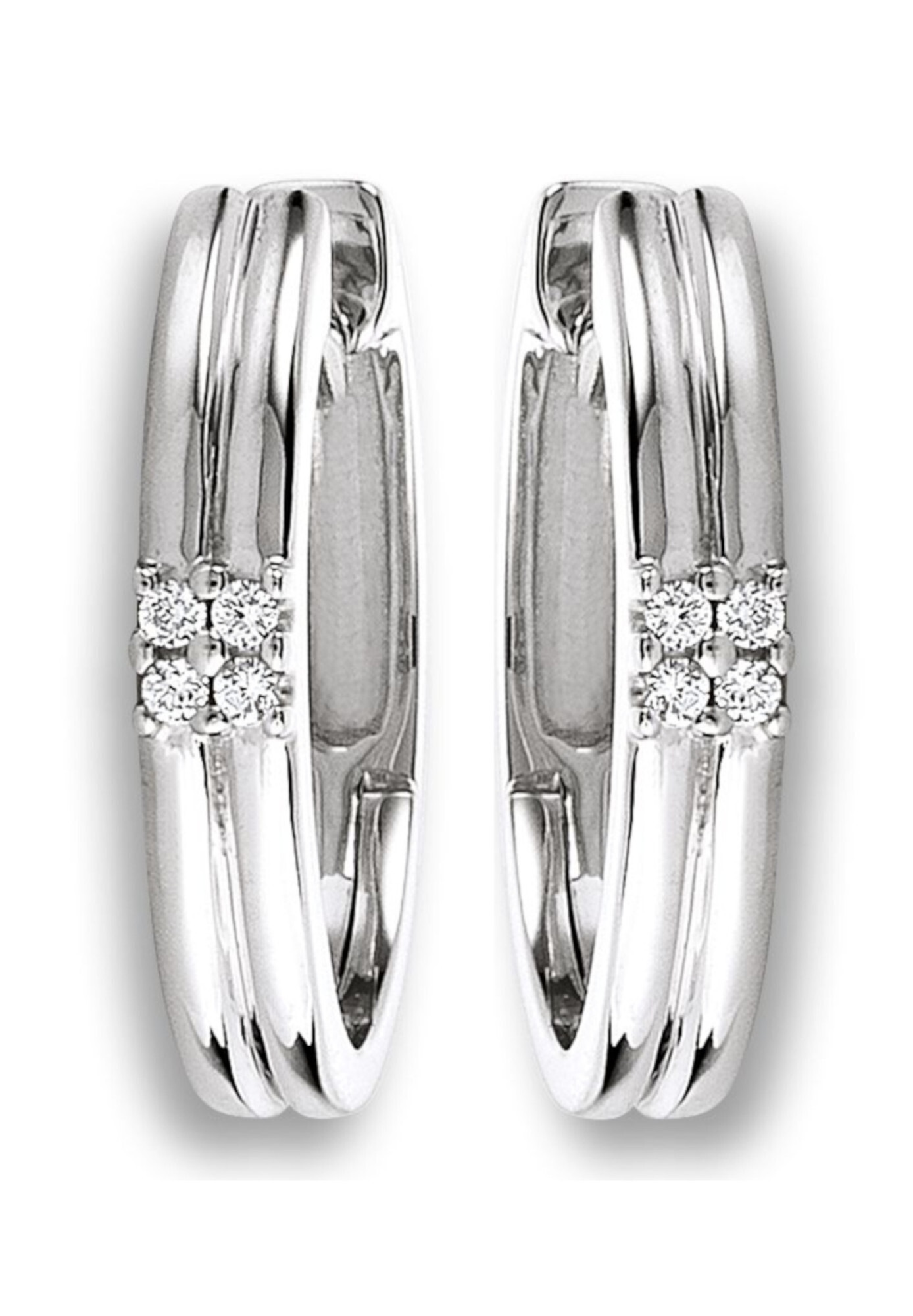 ONE ELEMENT Paar Creolen »0.04 ct  Diamant Brillant Ohrringe   Creolen aus 585 Weißgold«