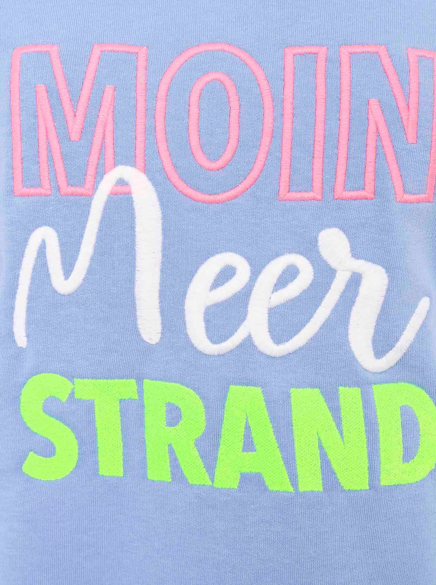 Zwillingsherz Hoodie »"Moin Meer Strand"«, mit Used-Look Kanten und maritimer Stickerei