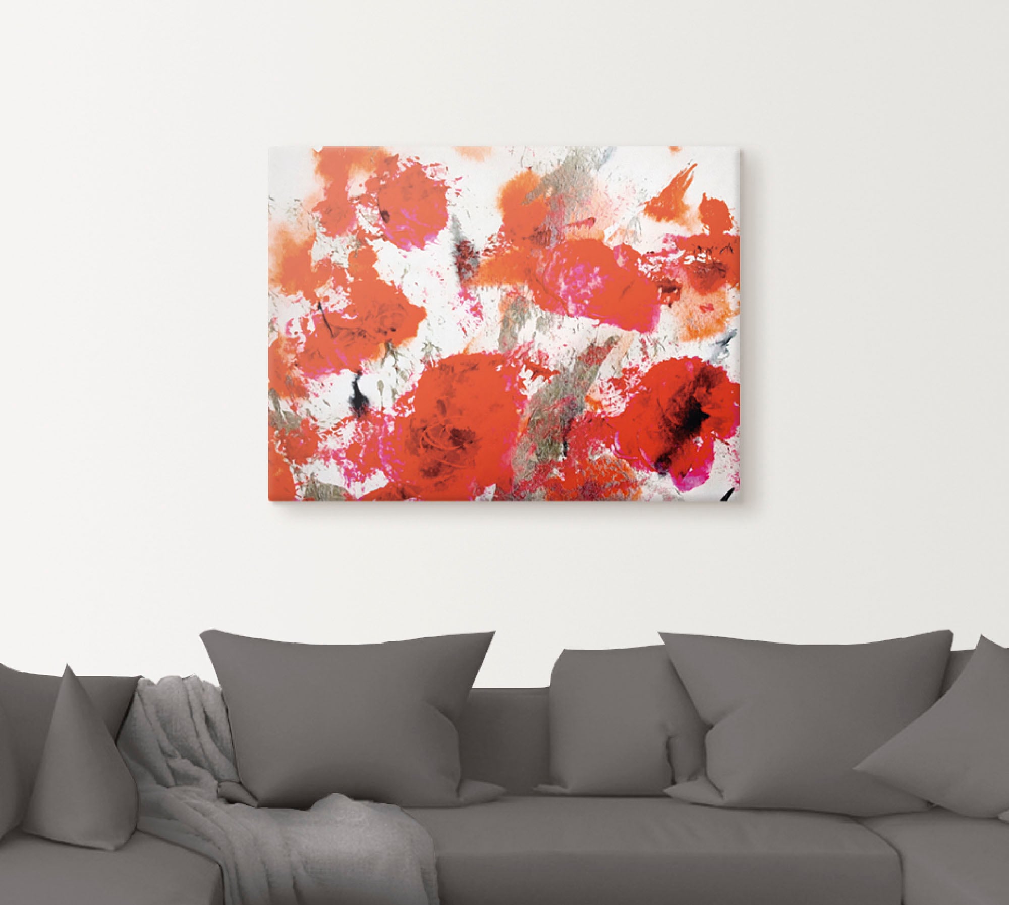 Artland Leinwandbild »Rosengarten abstrakt«, Gegenstandslos, (1 St.), auf Keilrahmen gespannt