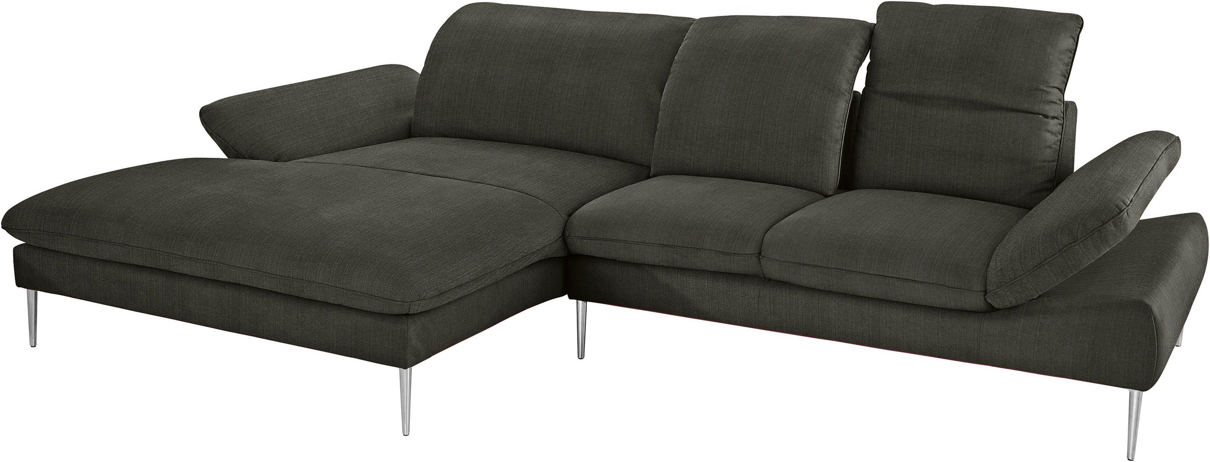 W.SCHILLIG Ecksofa »enjoy&MORE, Designsofa, elegant und bequem, L-Form«, mit Sitztiefenverstellung, Füße Chrom glänzend, Breite 310 cm