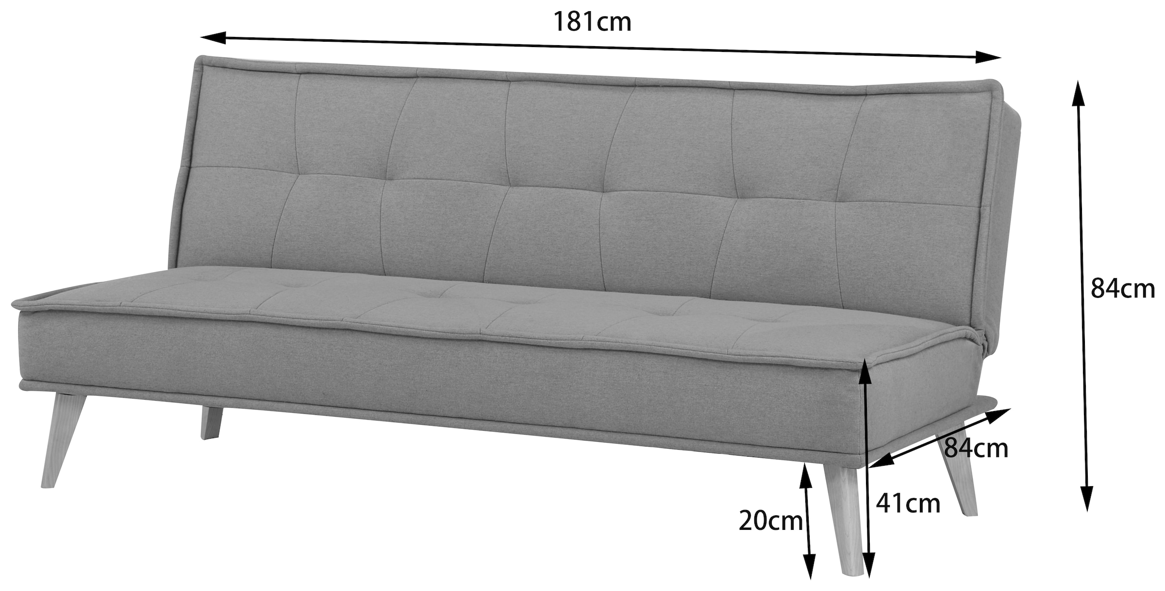 INOSIGN Schlafsofa »MENDOTA, 181 cm, 3-Sitzer mit Schlaffunktion,«, verstellbarer Rückenlehne, Klappmechanismus