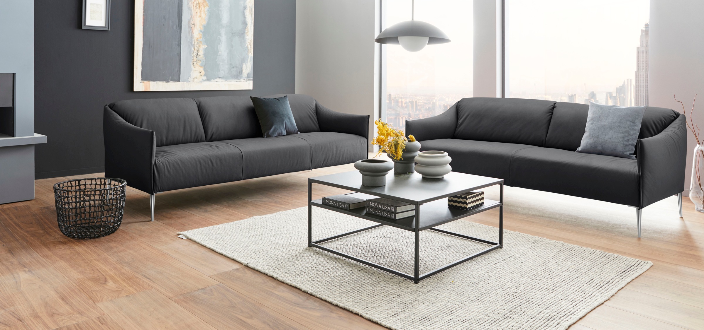 W.SCHILLIG 2,5-Sitzer »sally«, mit Metallfüßen in Chrom glänzend, Breite 194 cm