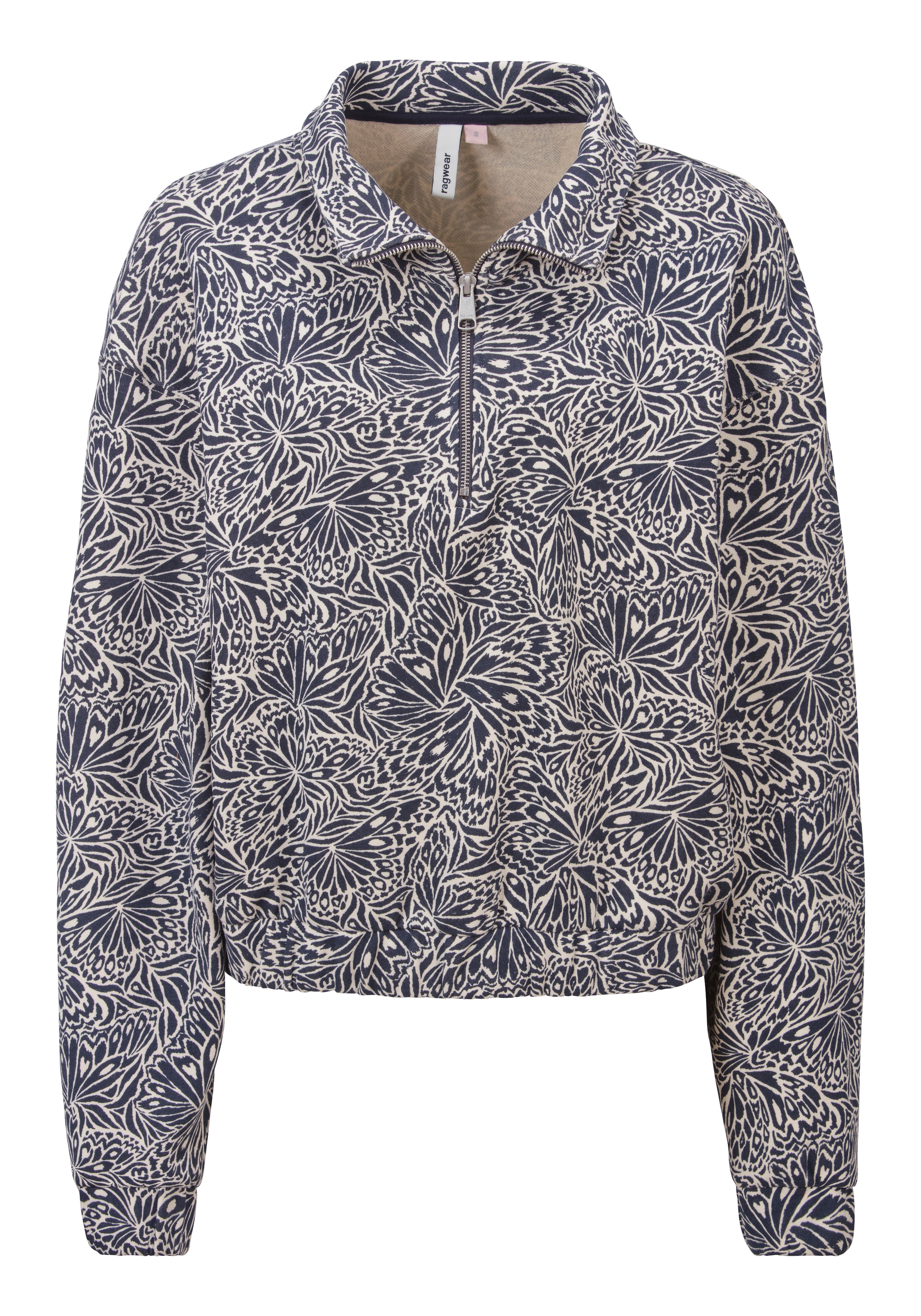 Ragwear Sweatshirt »IZZAR PRINT« Stehkragen mit Reißverschluss im Troyer-Stil