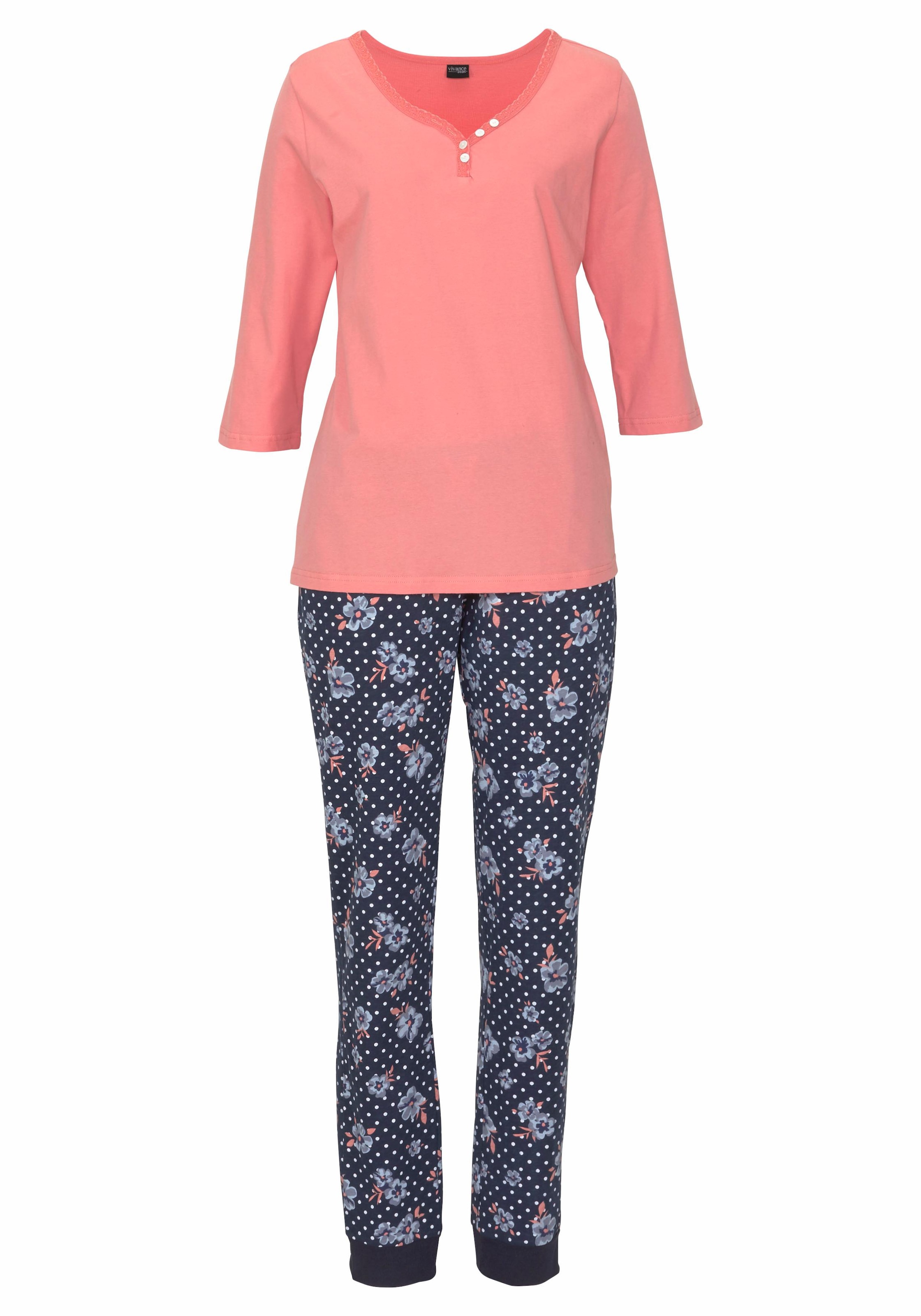 H.I.S Pyjama, mit 3/4-Arm Knopfleiste und kaufen bequem
