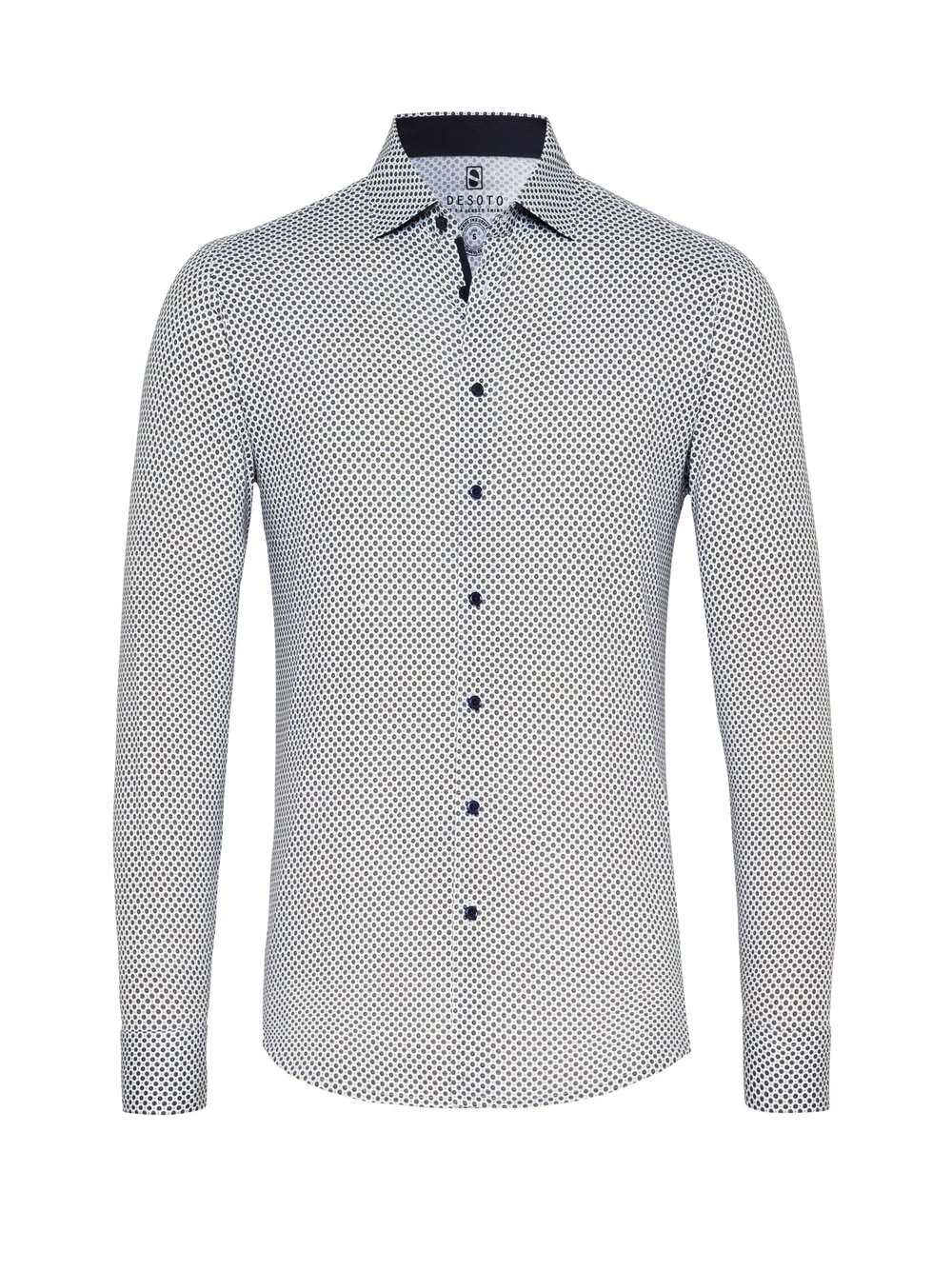 DESOTO Langarmhemd »Jerseyhemd Casual Kent langarm« Flexibler Stretch, mit Minimal Print, Kentkragen