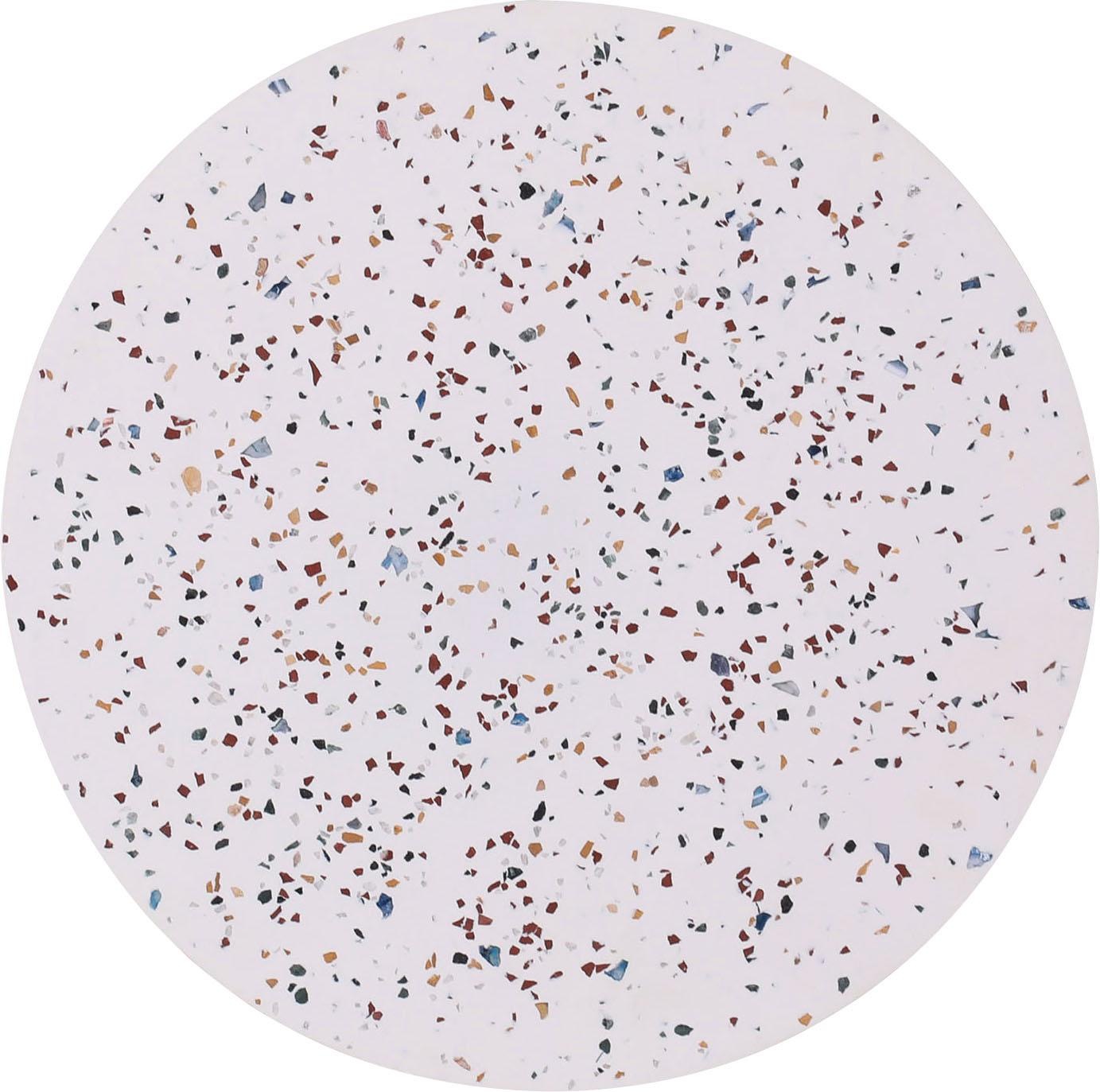 Leonique Beistelltisch »Menton« mit goldfarbenem Gestell und Terazzo Platte, in elegantem Design