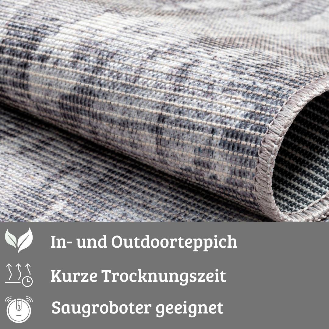 Home affaire Teppich »Mülenen«, rechteckig, 10 mm Höhe, Kurzflor, modernes Design, waschbar, In- und Outdoor geeignet