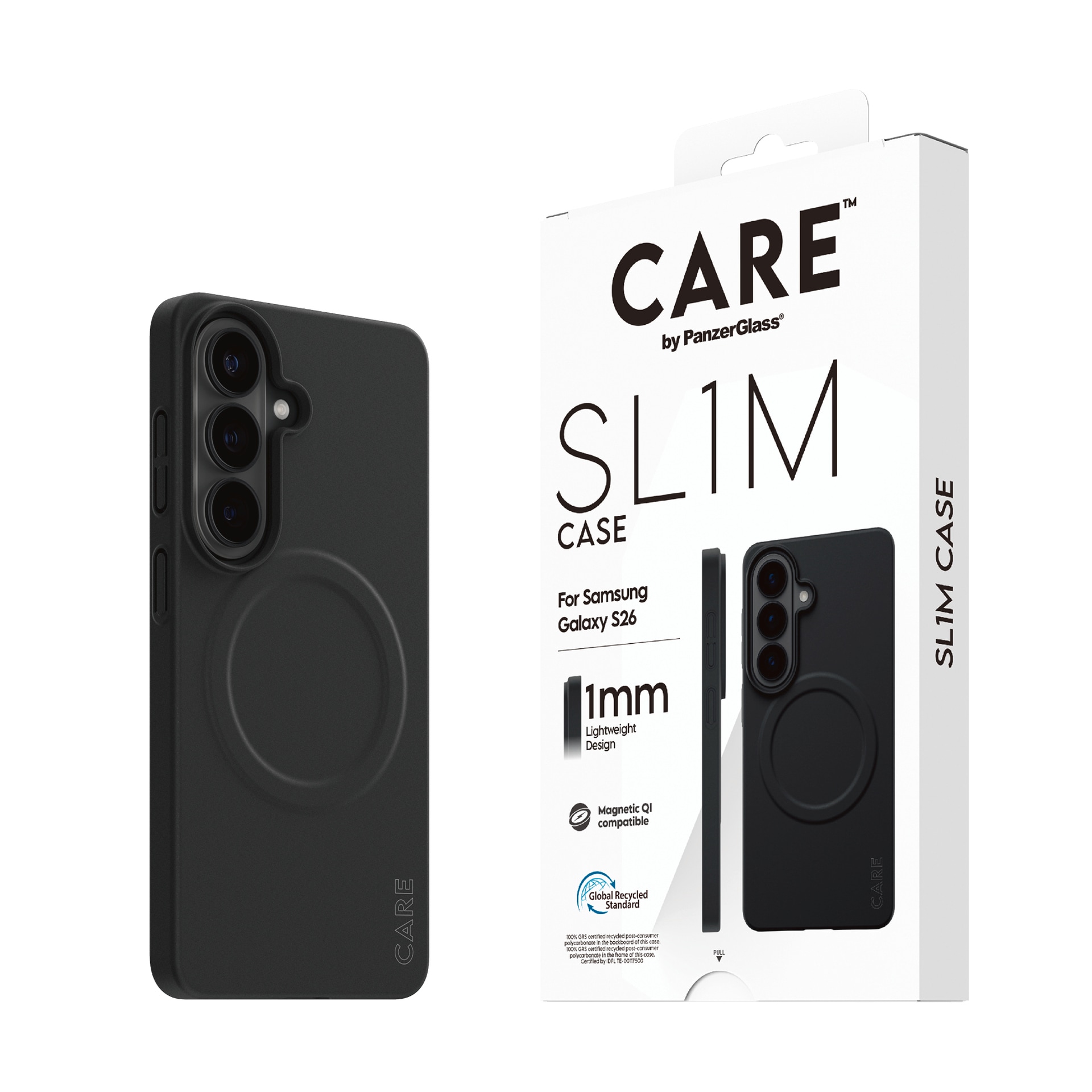 PanzerGlass CARE™ by ® SLIM Cover Nero con Qi Samsung Galaxy S26