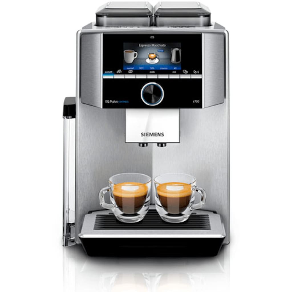 SIEMENS Kaffeevollautomat »EQ.9 plus connect s700 TI9578X1DE«, 2 separate Bohnenbehälter, 2 Mahlwerke, extra leise, bis zu 10 Profile