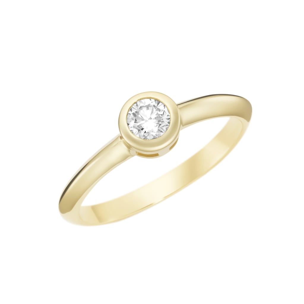 Luigi Merano Diamantring »Ring mit Brillant in Zargenfassung, Gold 585«