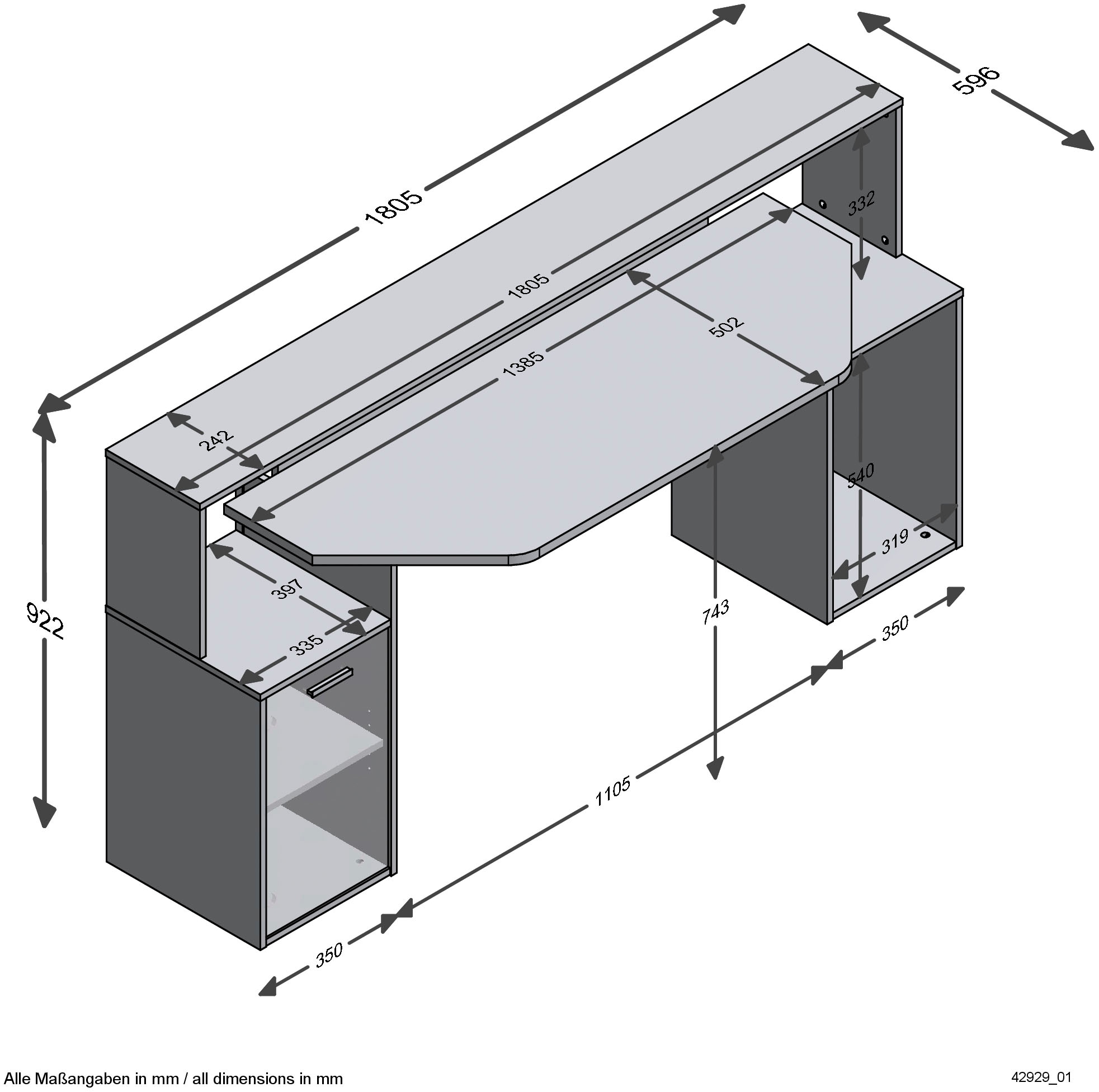 FMD Schreibtisch »Zocker 3«