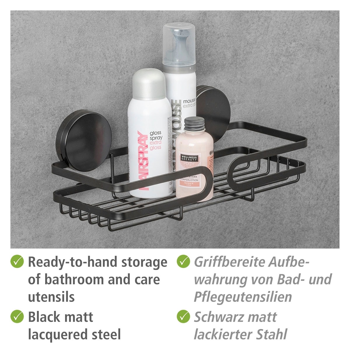 WENKO Duschablage »Static-Loc® Plus Pavia«, Badezimmer-Ablage, Befestigen ohne bohren