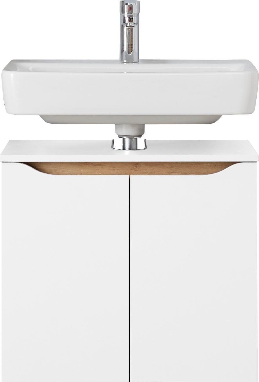 Saphir Badmöbel-Set »Quickset 2-teilig, Waschbeckenunterschrank mit LED-Spiegelschrank«, (4 St.), Waschplatz 65 cm breit, inkl. Türdämpfer, 5 Türen, ohne Waschbecken