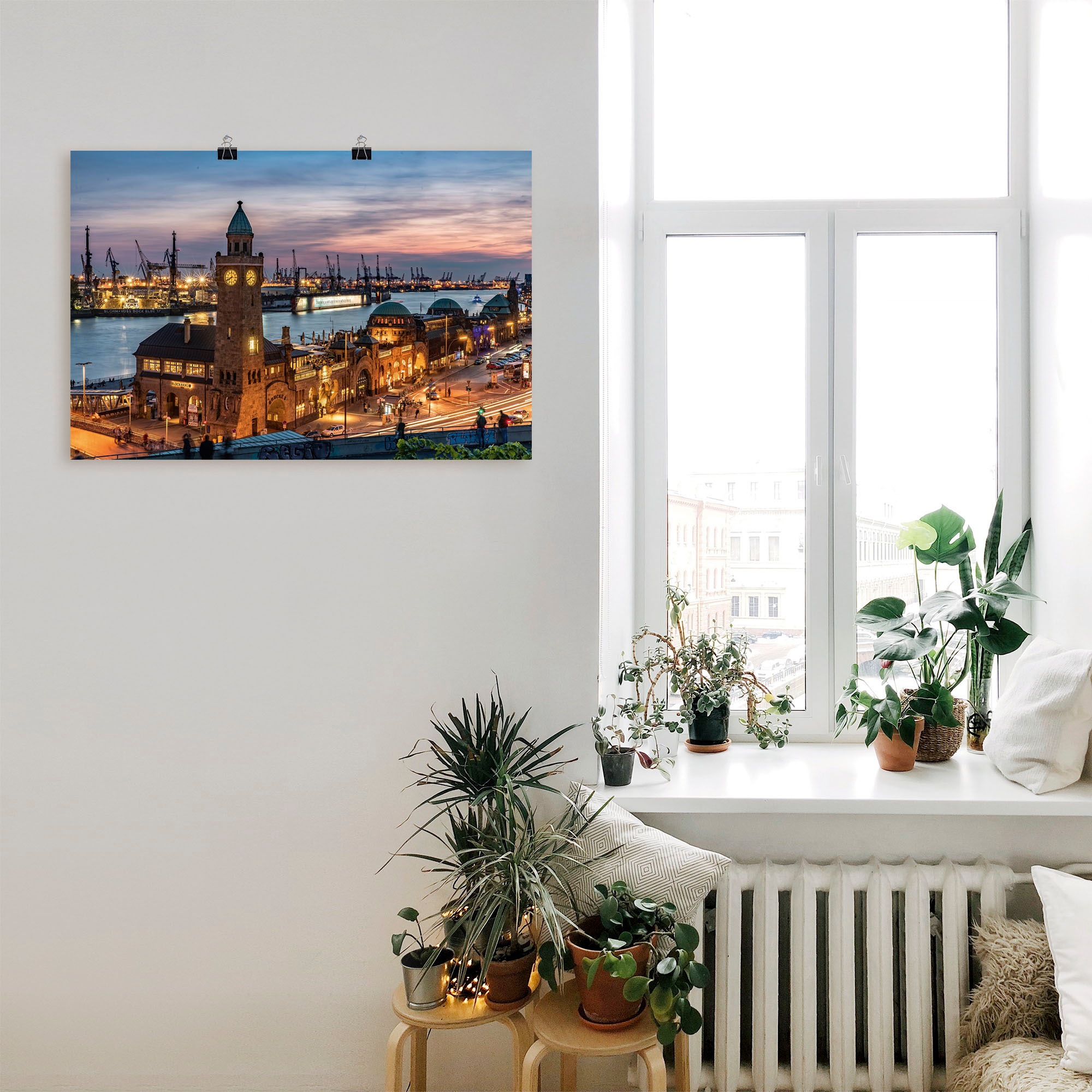 Artland Wandbild »Landungsbrücken Hamburg« Hamburg 1 Stk. tlg. als Leinwandbild, Poster in verschied. Größen