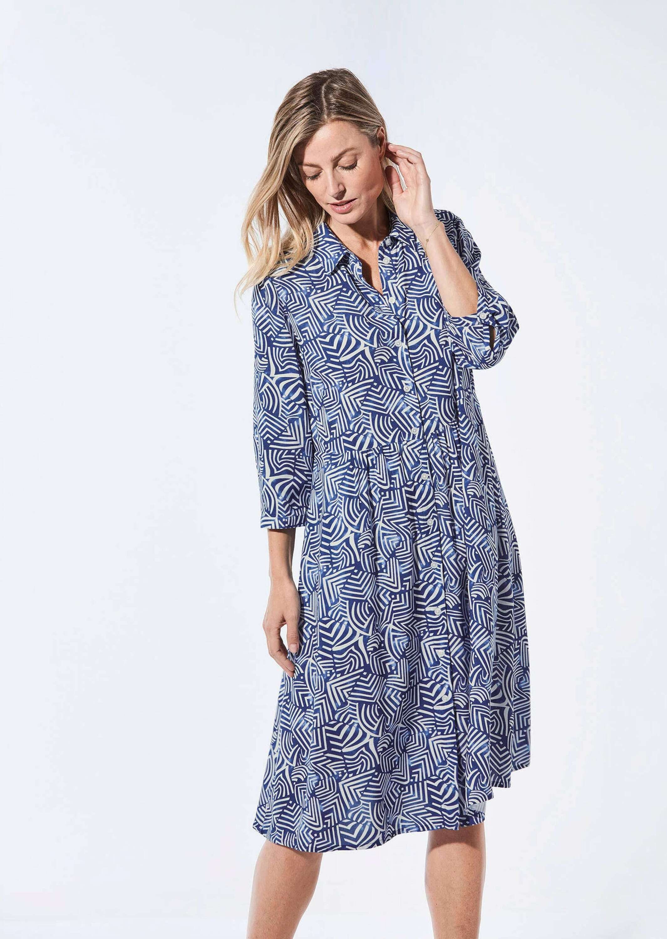 GOLDNER Sommerkleid »Kleid Blusenkleid mit Hemdkragen«