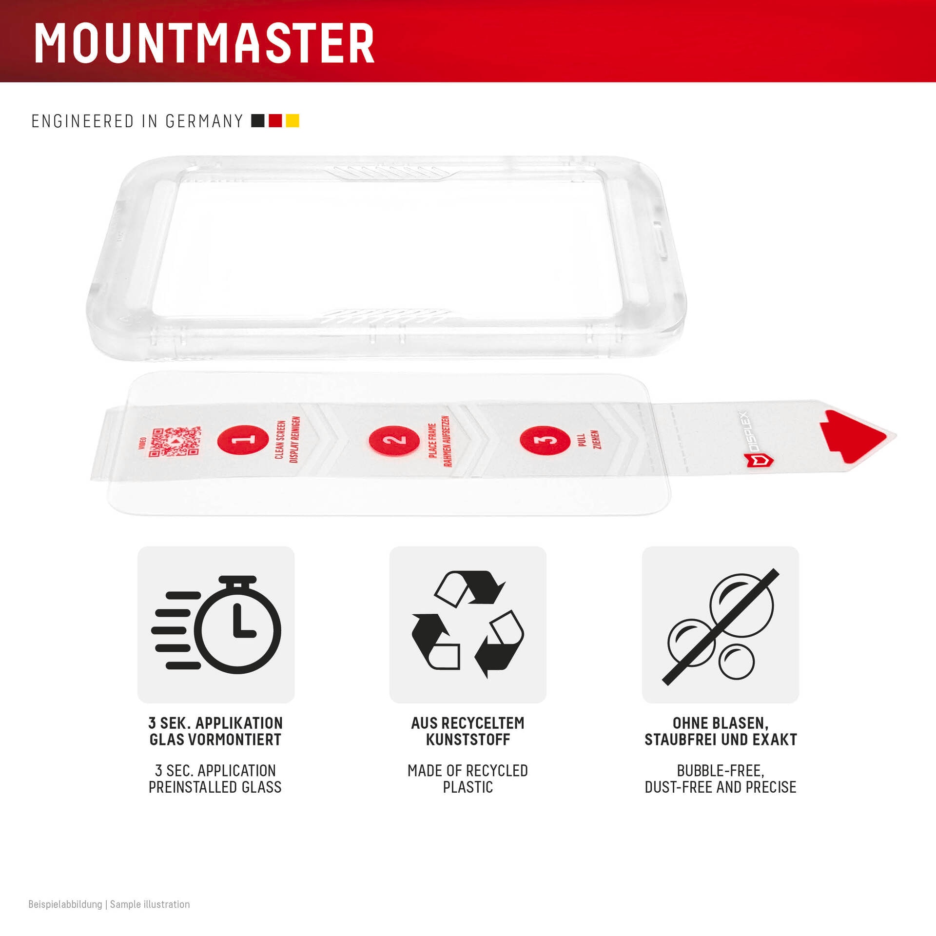 Displex Displayschutzglas »Premium Glass Screen Protector Full Cover mit MountMaster« für Samsung Galaxy S26+ Displayschutzfolie, Schutzfolie, Bildschirmschutz, kratz- & stoßfest