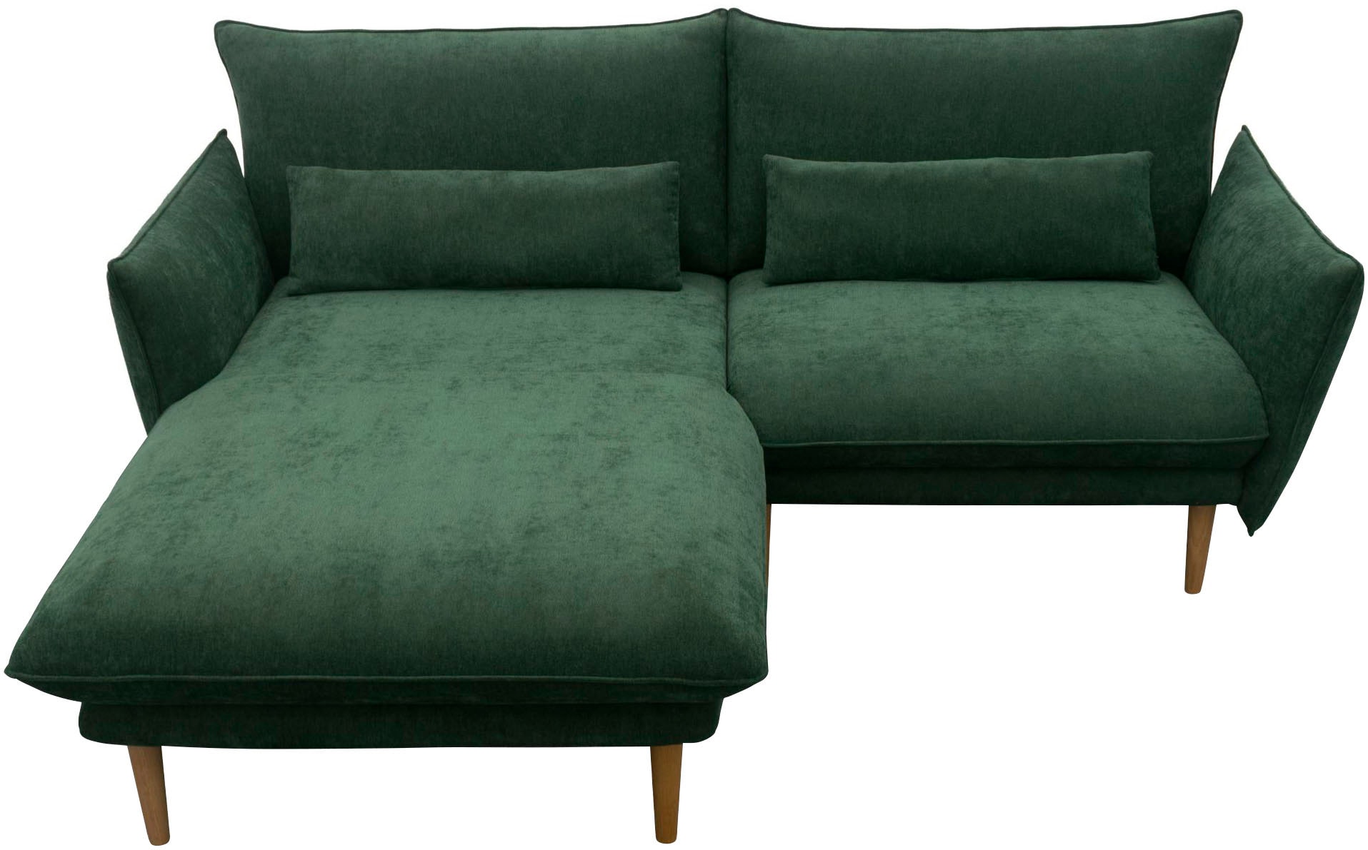 DOMO collection Ecksofa »Leuven kompakte Stellmaße, Breite 200 cm, schmale Armlehnen, L-Form« angenehm feste Polsterung, bodenfrei, 19 cm hohe Holzfüße