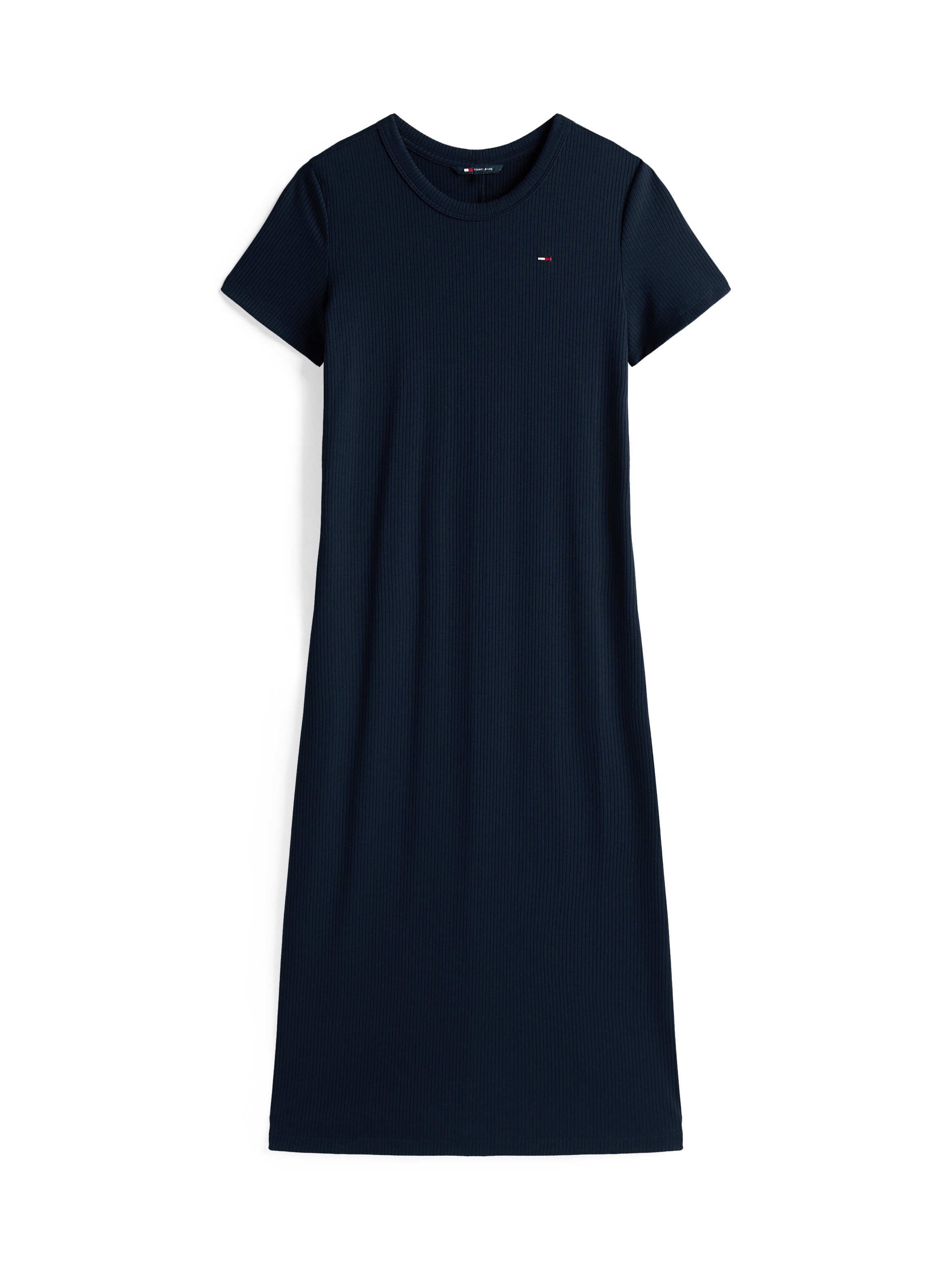 Tommy Jeans Jerseykleid, mit gerippter Struktur, Logostickerei