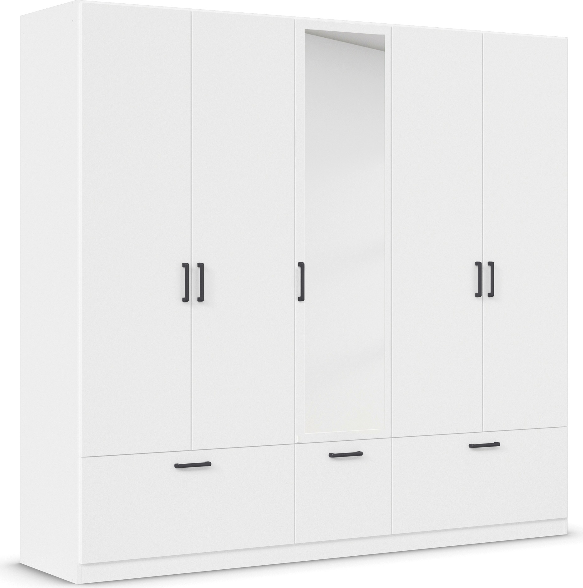 rauch Drehtürenschrank »Kleiderschrank Schrank Garderobe Wäscheschrank BARI mit Spiegel«, mit Schubkästen und modernem Griff in Graumetallic MADE IN GERMANY
