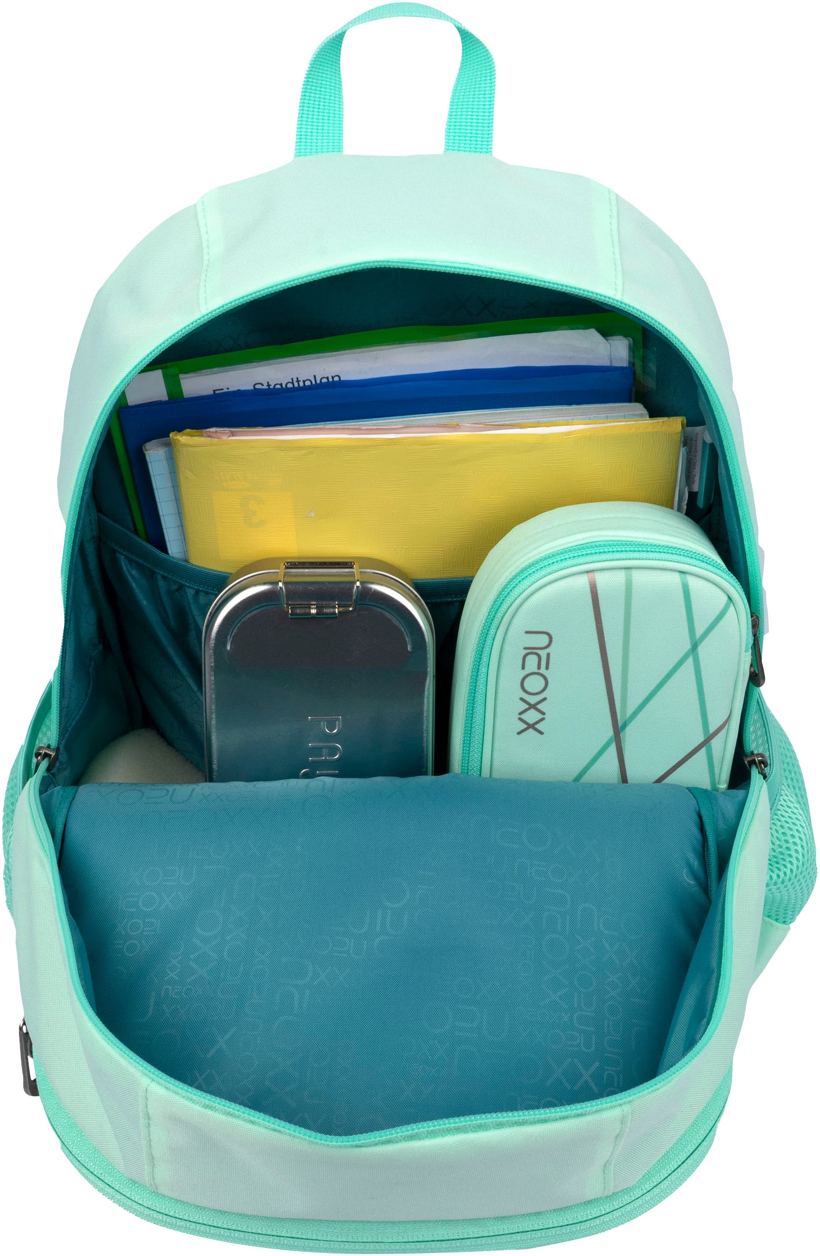 neoxx Schulrucksack »Flow, Mint To Be«, teilweise aus recyceltem Material