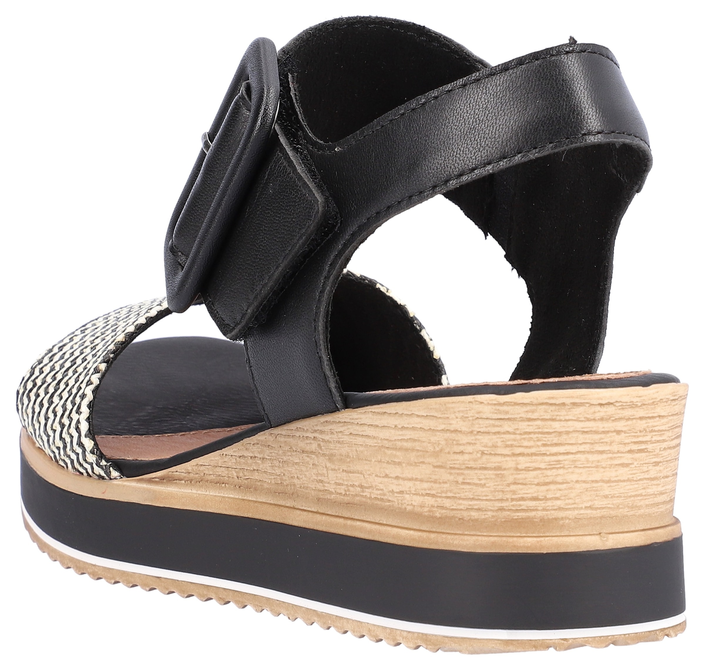 Remonte Sandalette »ELLE-Collection«, Sommerschuh, Sandale, Bequemschuh mit Klett unter der Zierschnalle