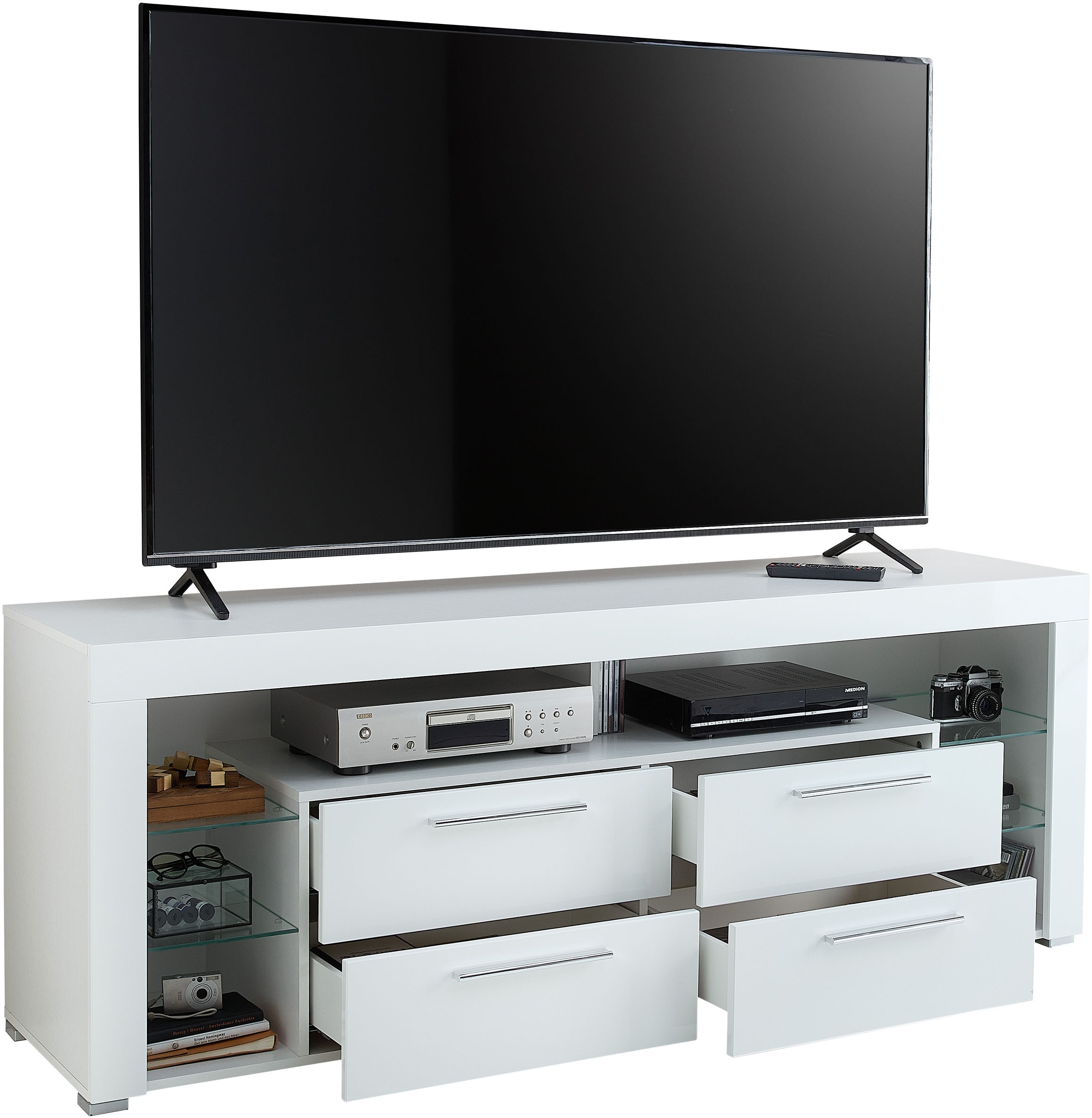 Stolkom TV-Schrank »Goal« 4 Schubkästen, 6 offenen Fächern, Stellmaß 179/66/44 cm