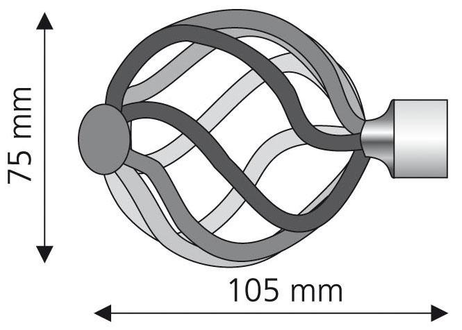 Liedeco Gardinenstangen-Endstück »Helena«, (Set, 2 St.), für Gardinenstangen Ø 16 mm