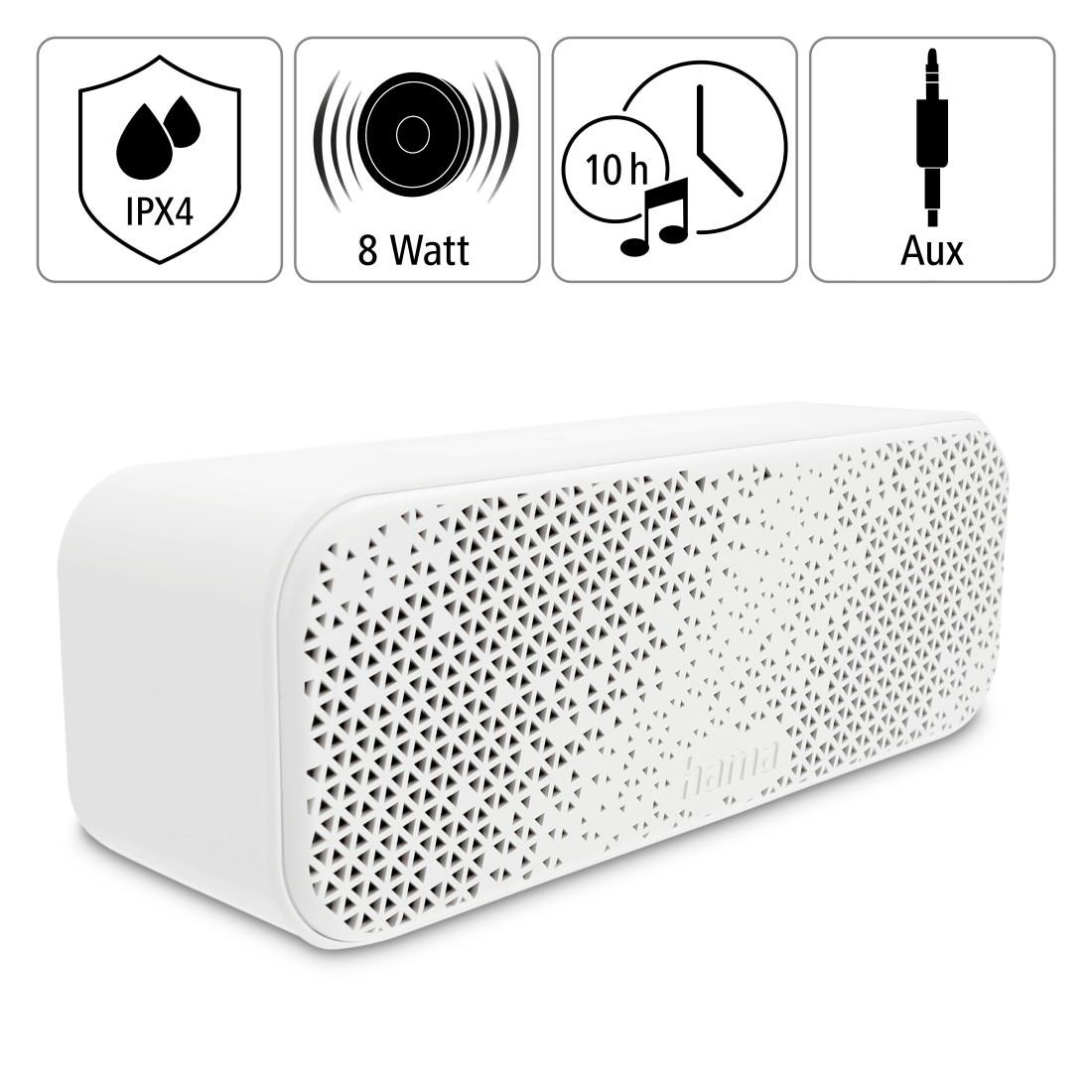 Hama Bluetooth-Lautsprecher »Tragbare Bluetooth Box, Karabiner Jahre | mit spritzwassergeschützt UNIVERSAL Garantie 3 ➥ W, 8 XXL Outdoor-Musikbox IPX4«