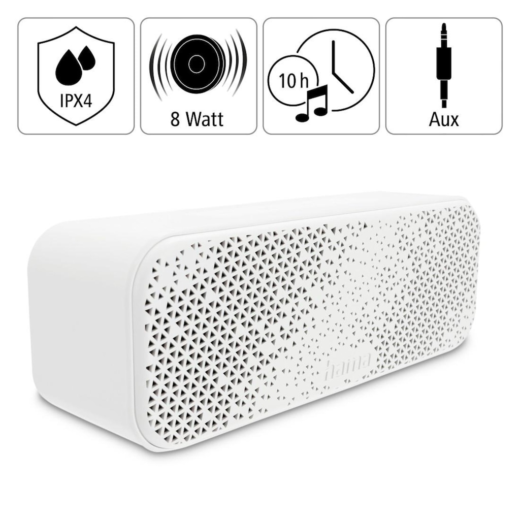 Hama Bluetooth-Lautsprecher »Tragbare Bluetooth IPX4 Box,10h Akku Laufzeit, wasserdicht«