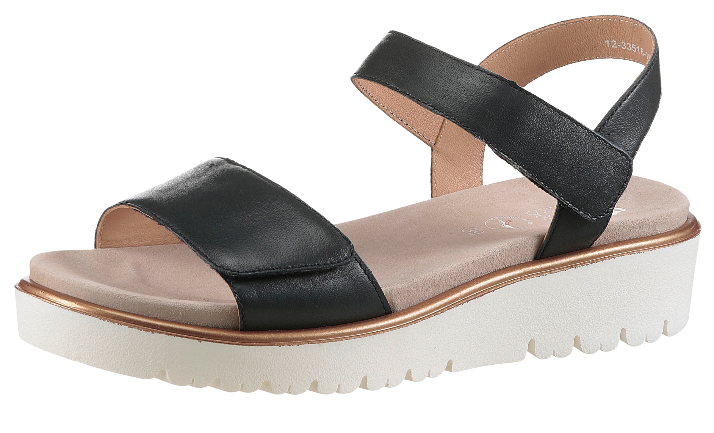 Ara Sandalette »BILBAO«, Sommerschuh, Sandale, Keilabsatz, Klett, Weite G (weit)