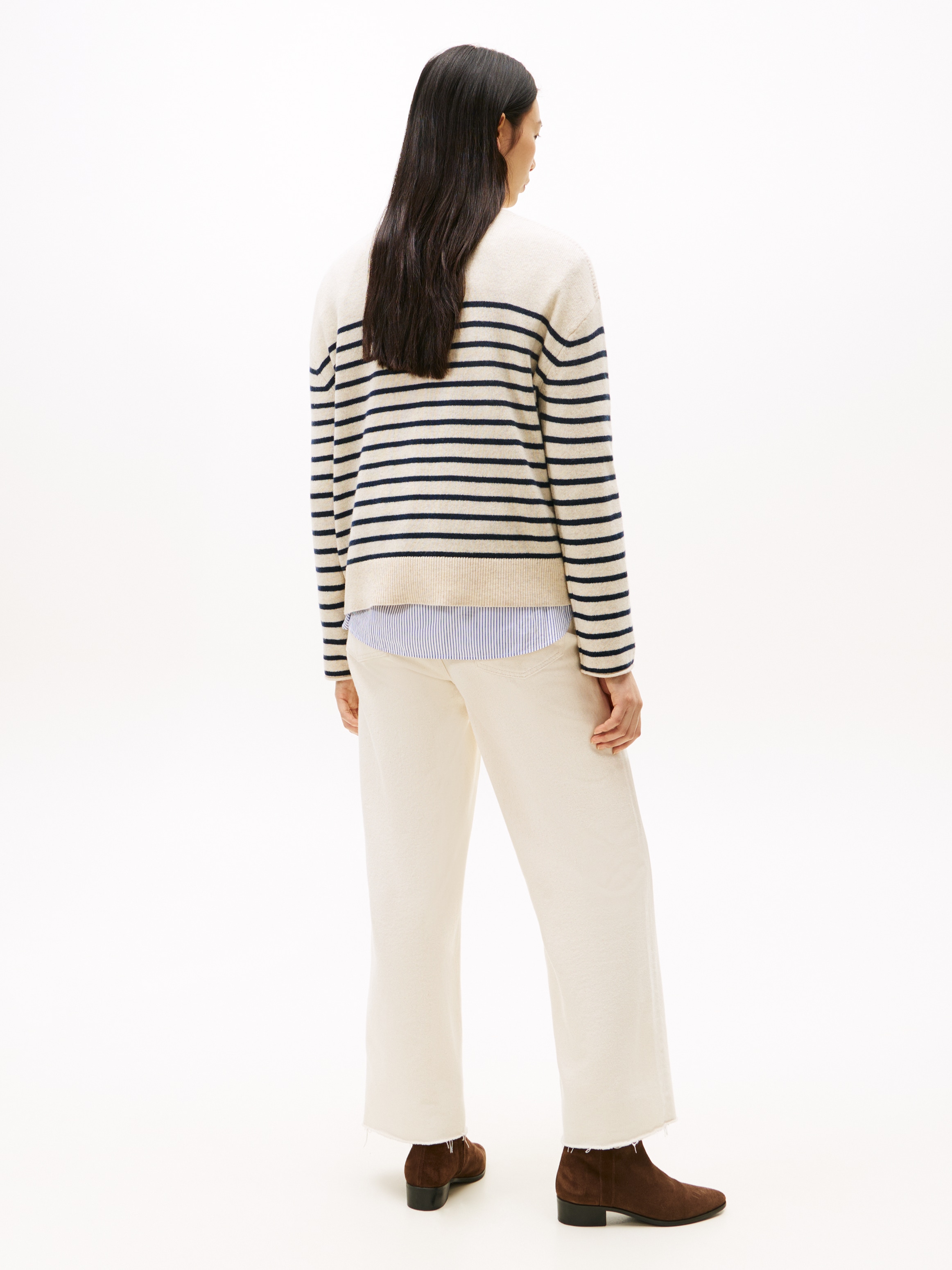 Tommy Hilfiger Strickpullover »SOFT WOOL RLXD C-NK LS SWT« aus reiner Wolle