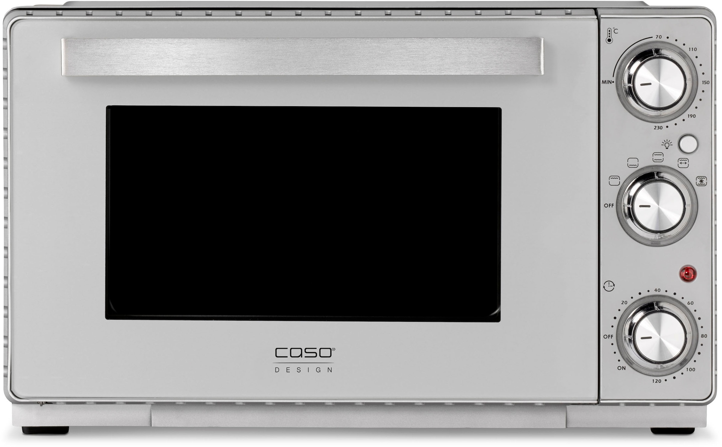 Caso Minibackofen "TO 26 SilverStyle" mit rotierendem Drehspieß