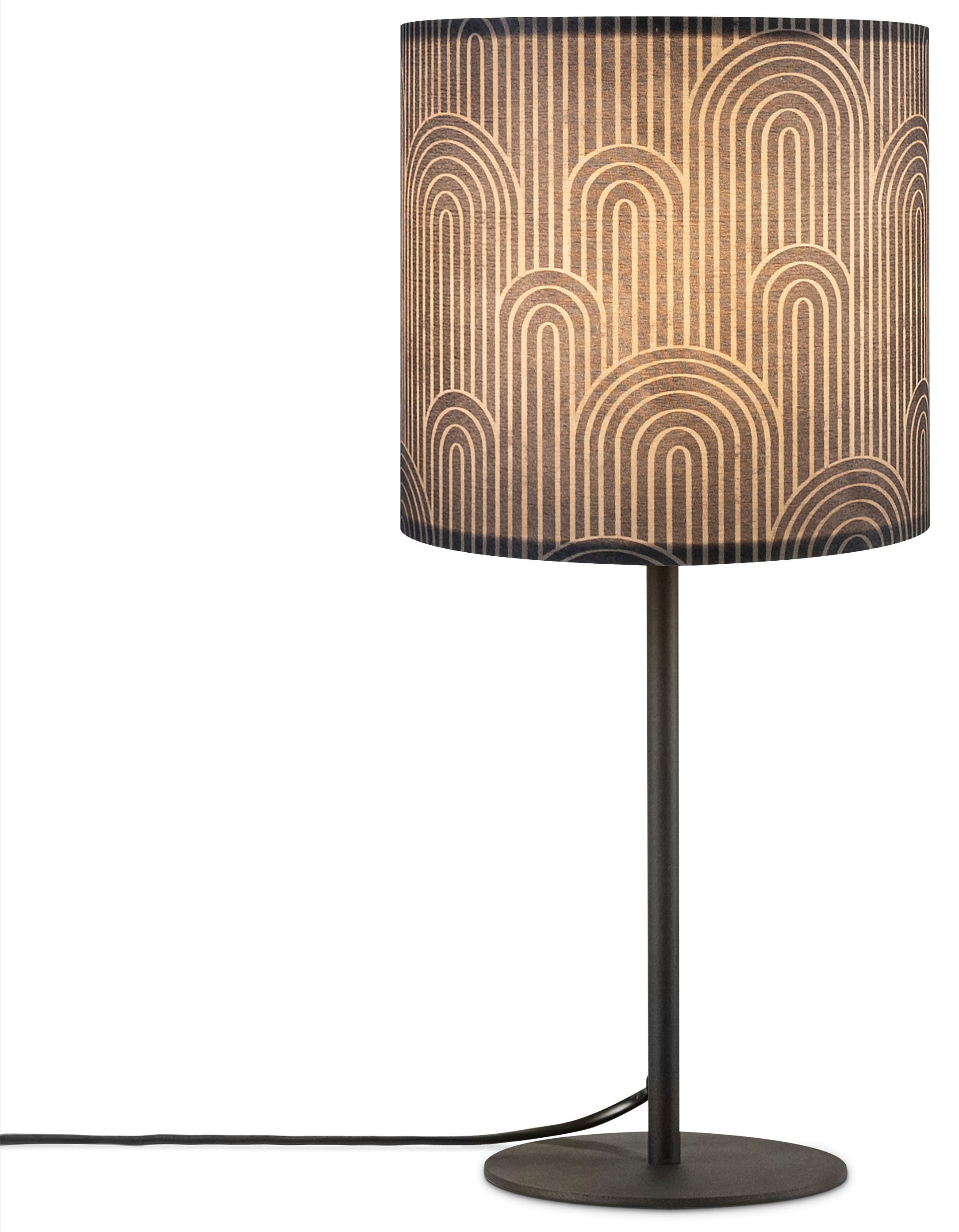 Paco Home Tischleuchte »Luca Pillar« E14 Nacht Schlafzimmer  Mit Stoffschirm Retro