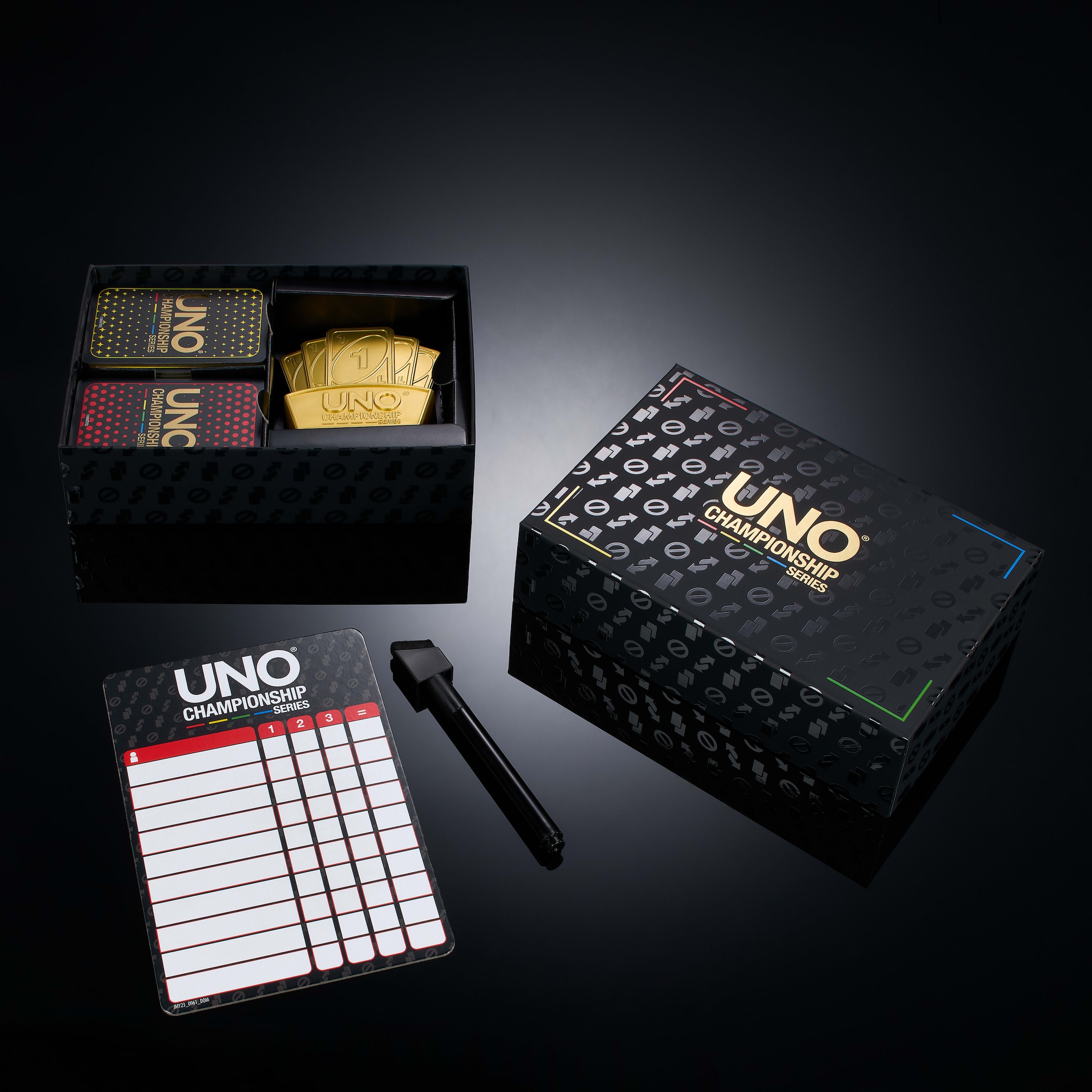 Mattel games Spiel »UNO Championship Turnier-Set« mit 2 Kartendecks