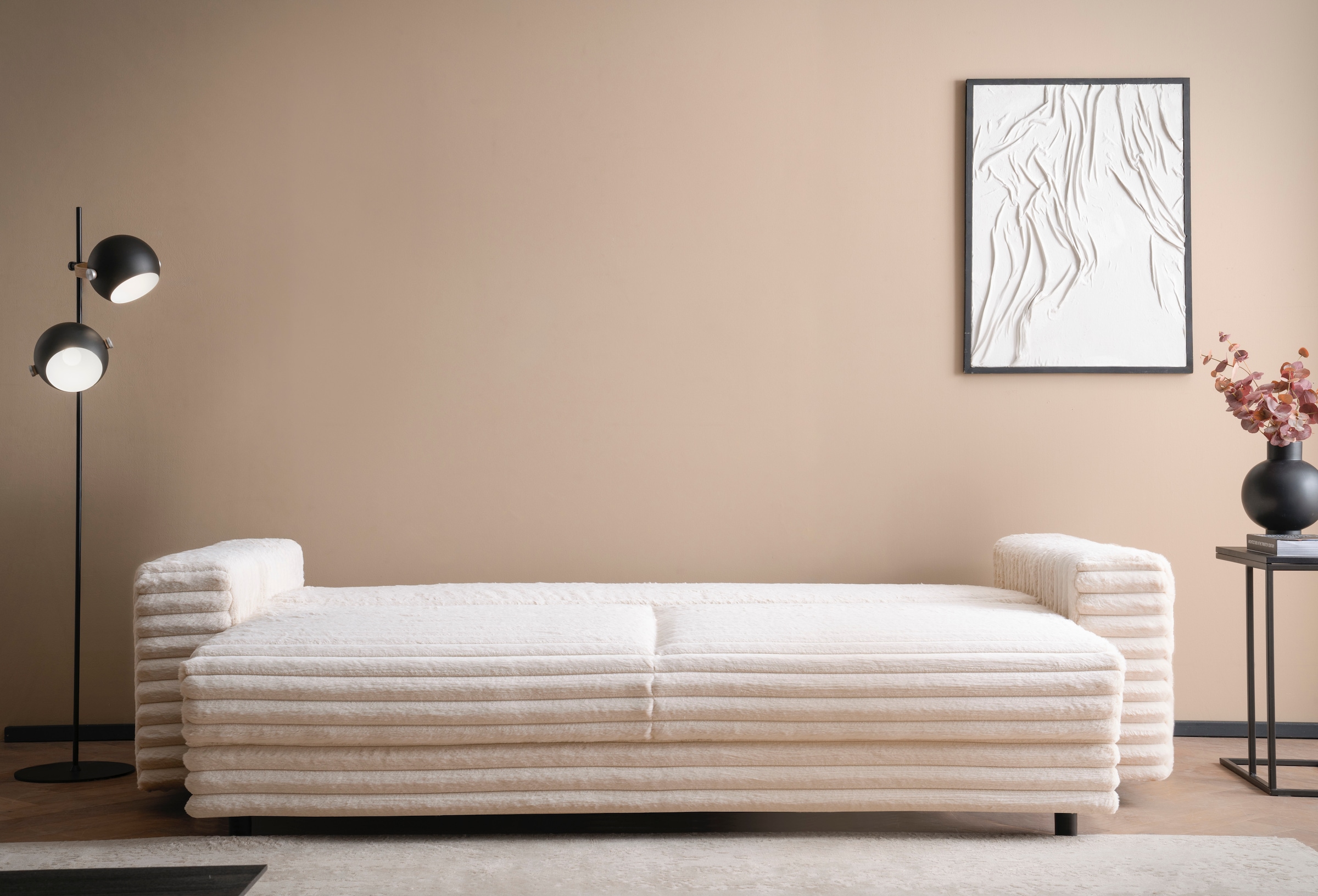 LeGer Home by Lena Gercke Schlafsofa »Imoga, Polster mit Schlaffunktion, 3-Sitzer Sofa, Couch mit Bettkasten«, in modernen Farben und Stoffen, Bettfunktion, Liegefläche: 200x150 cm