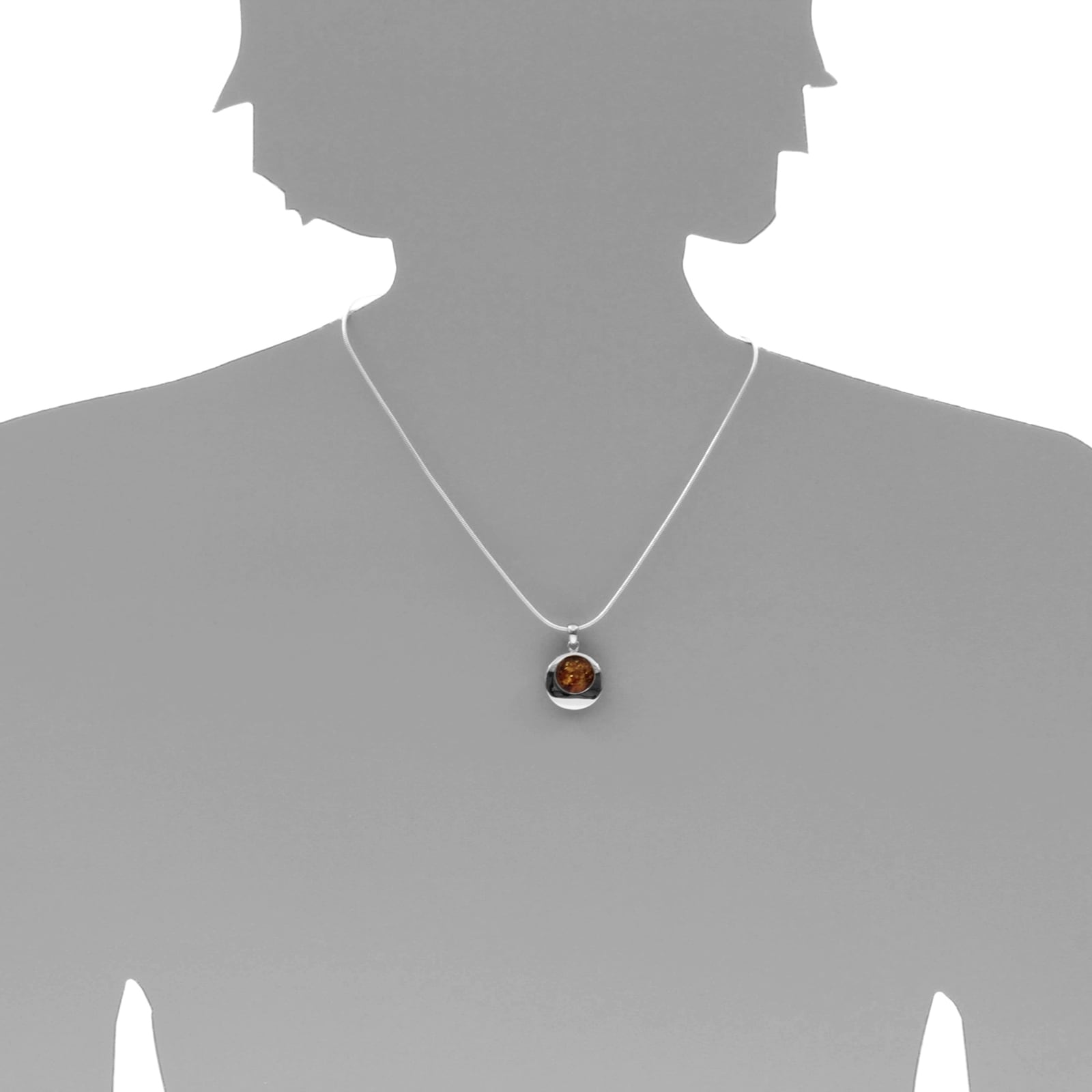 OSTSEE-SCHMUCK Kettenanhänger »- Alina 19 mm - Silber 925/000 - Bernstein«