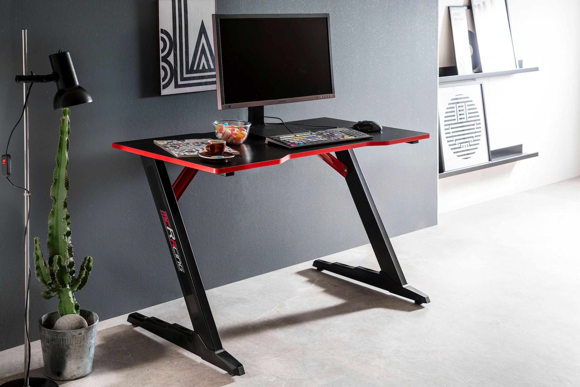 MCA furniture Gamingtisch »mcRacing Desk 7«, auf schwarz Desk Raten Gaming kaufen