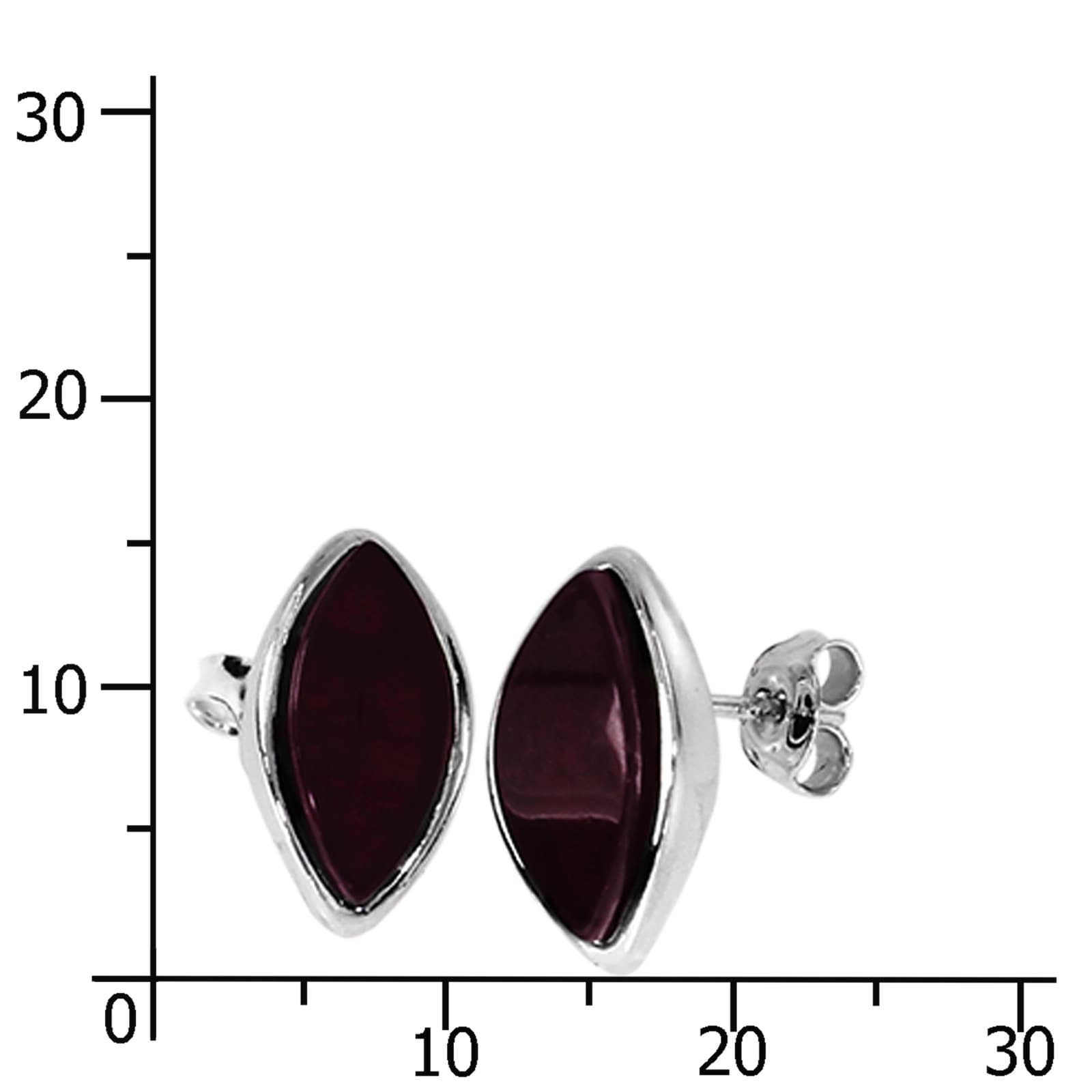 OSTSEE-SCHMUCK Paar Ohrstecker »- Classic 13x6 cherry - Silber 925/000 - Bernstein«